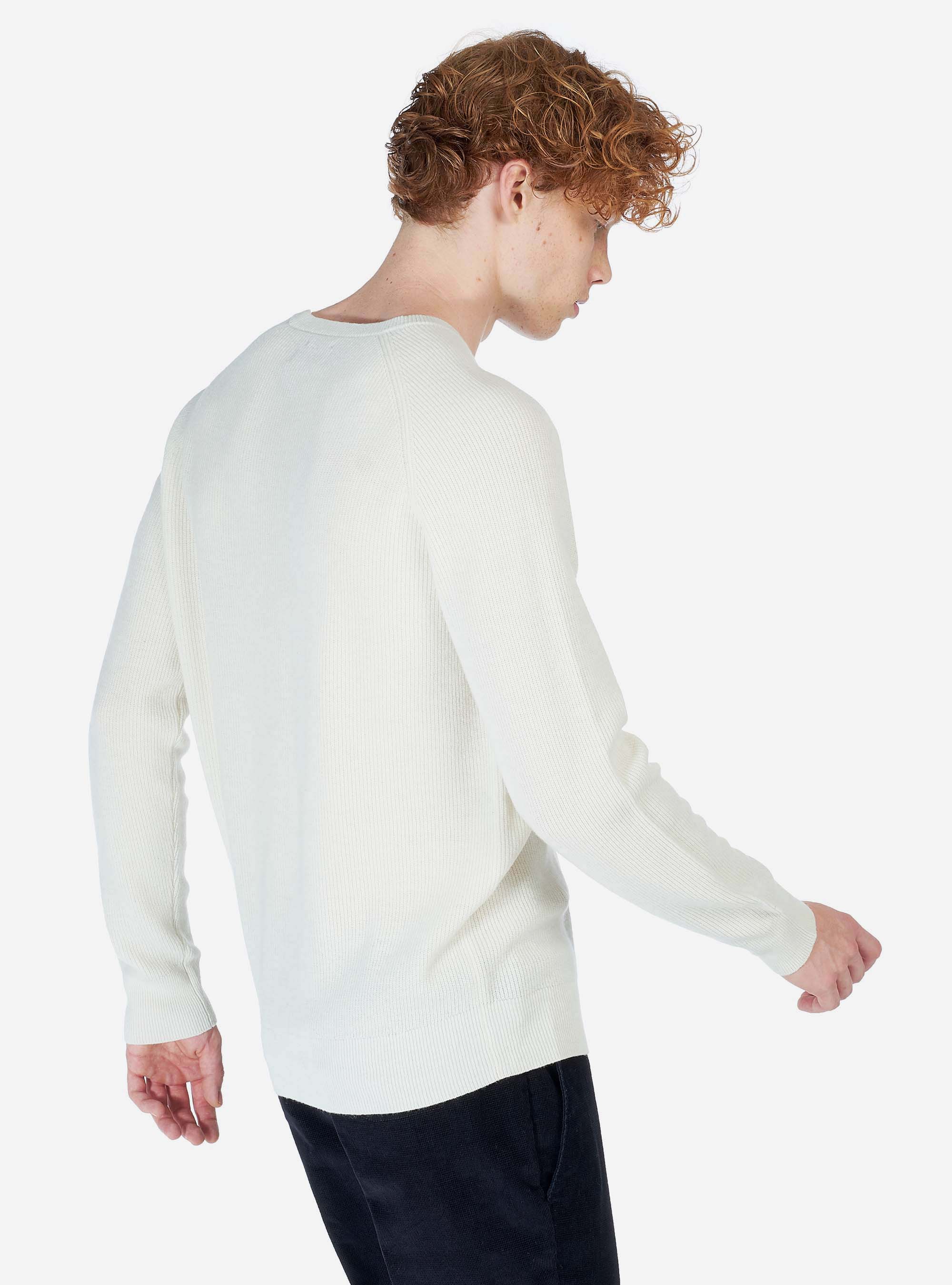 Pul col rond à côtes anglaises, C099 WHITE