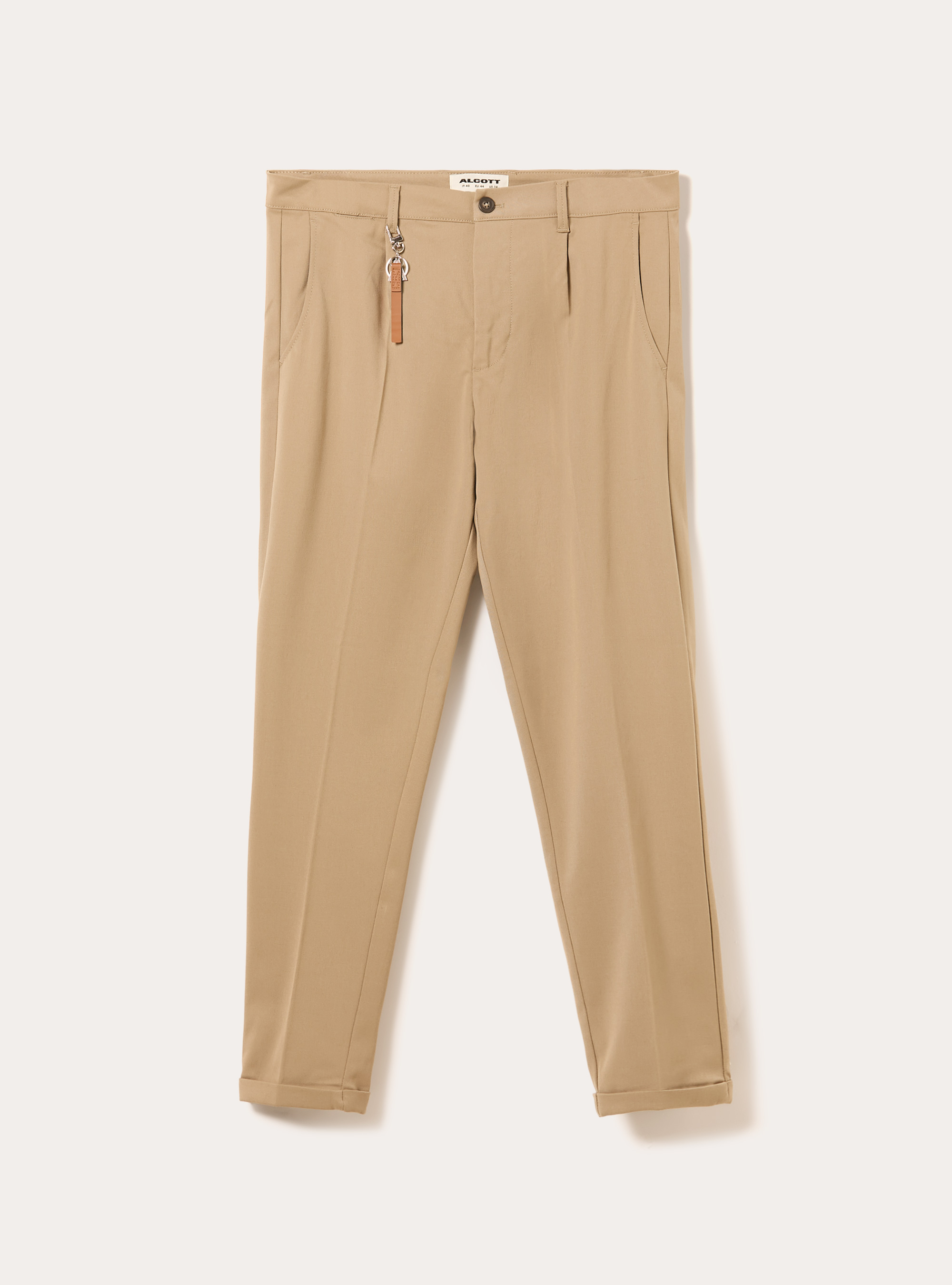 Pantalón clásico de corte ajustado, BG2 BEIGE MEDIUM
