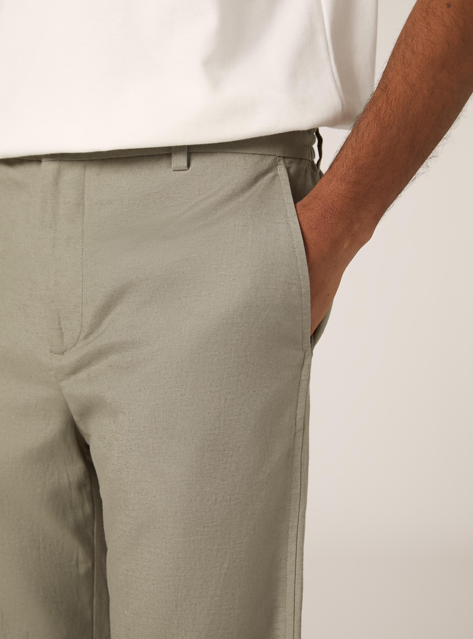 Linen blend chinos, KY3 KAKY LIGHT