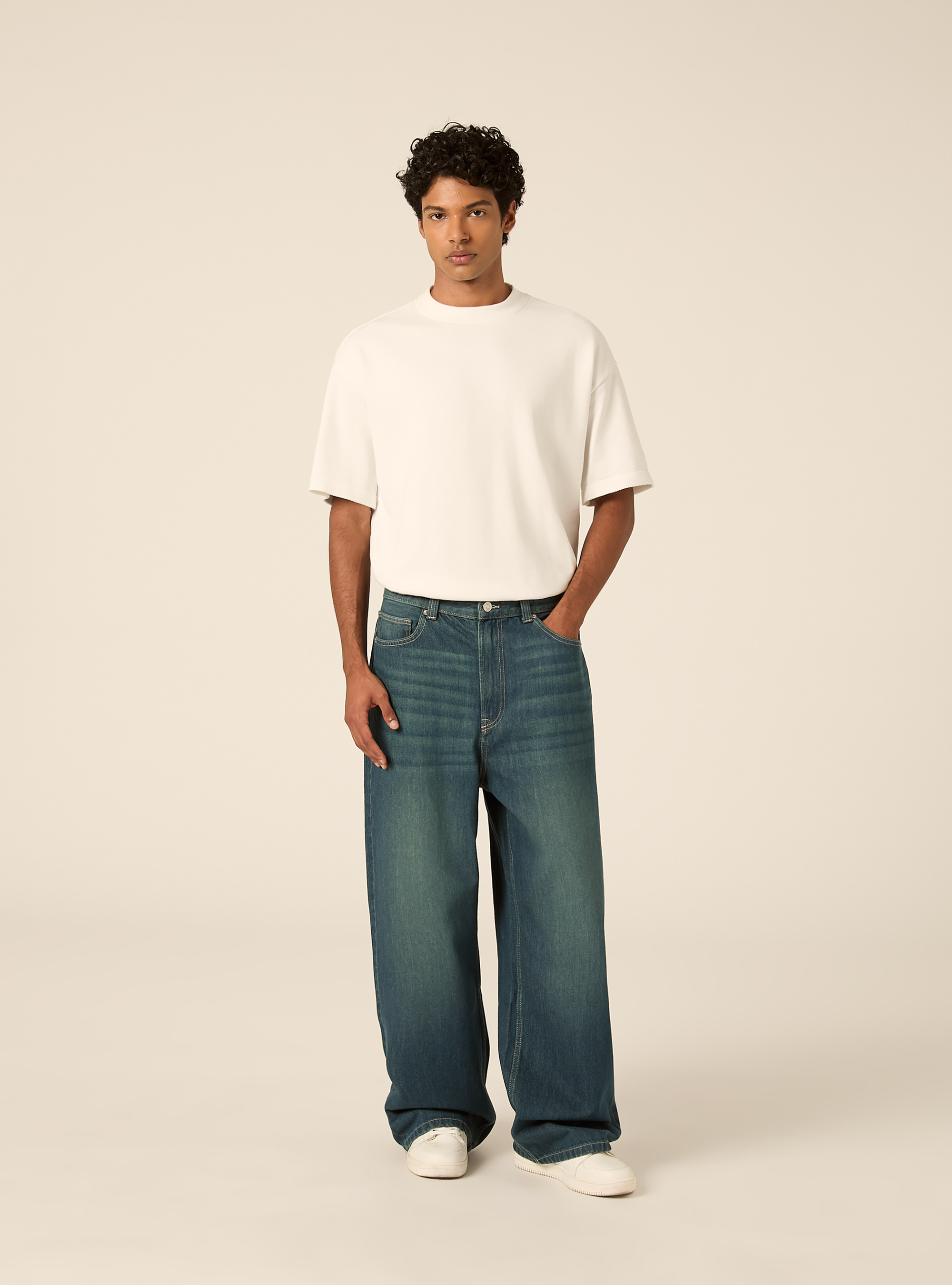 Jeans super baggy, D201 AZZURRE MED OVERDYE