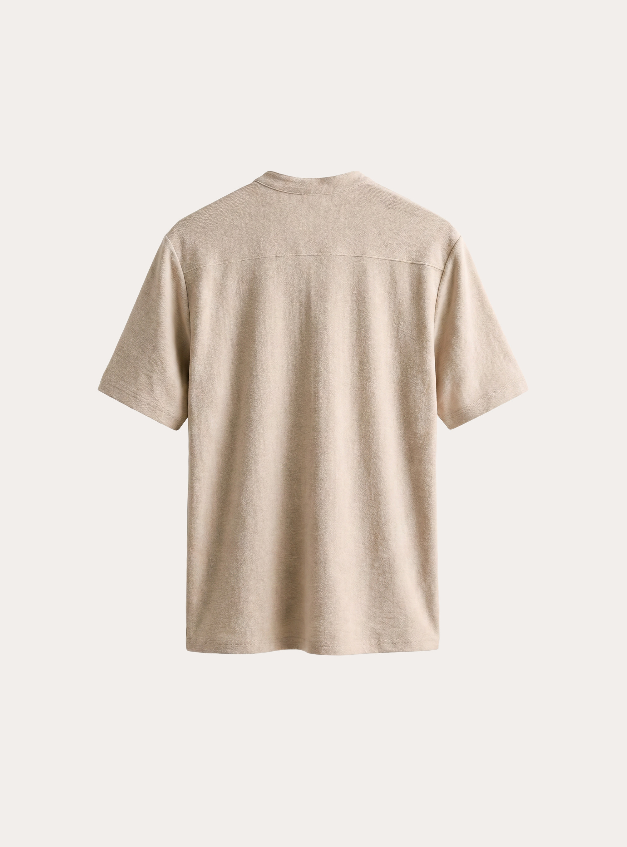 Camicia collo coreano mezza placchetta in jersey, BG3 BEIGE LIGHT