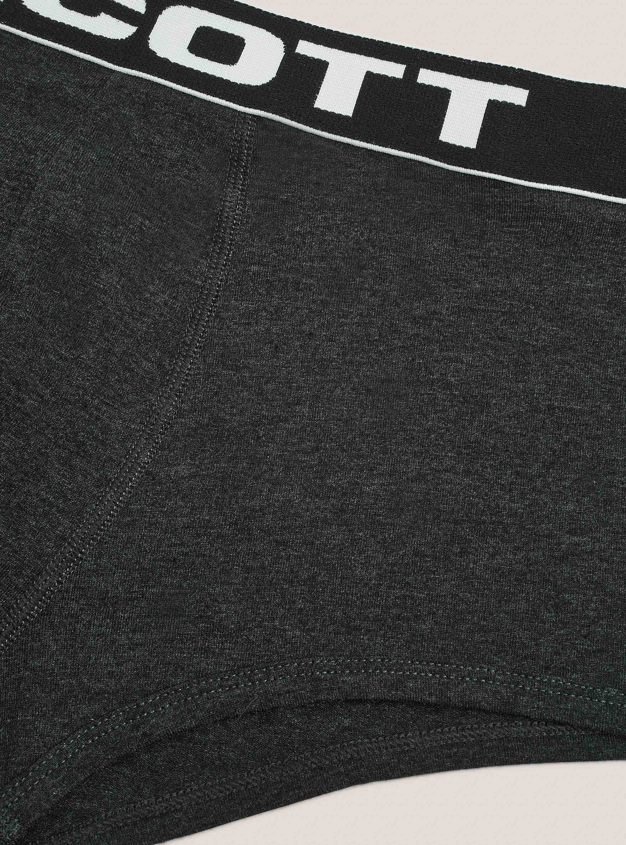 Boxer in cotone elasticizzato con logo, GRIGIO MELANGE