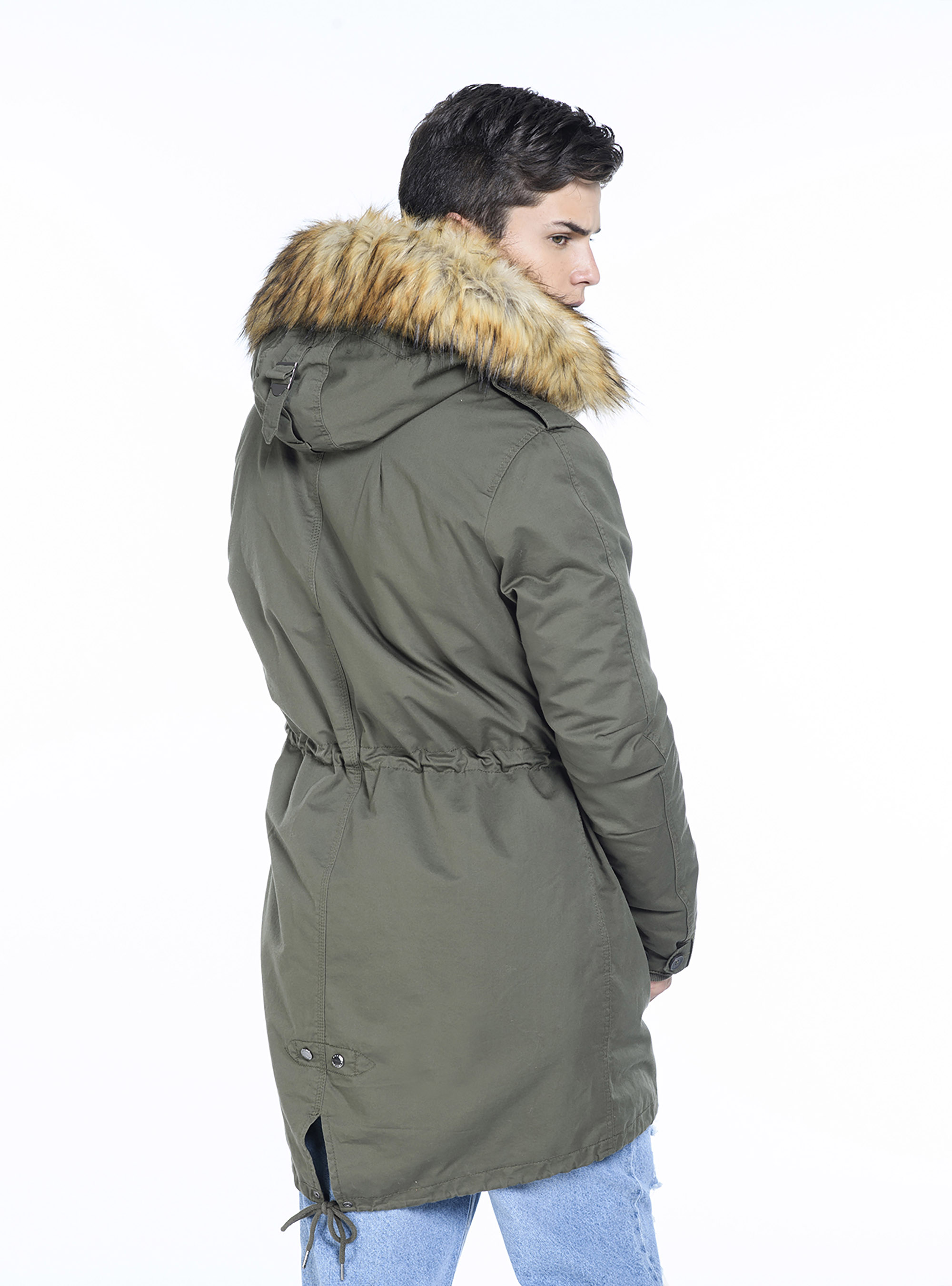 Parka-type jacket with hood, C6616 KAKY
