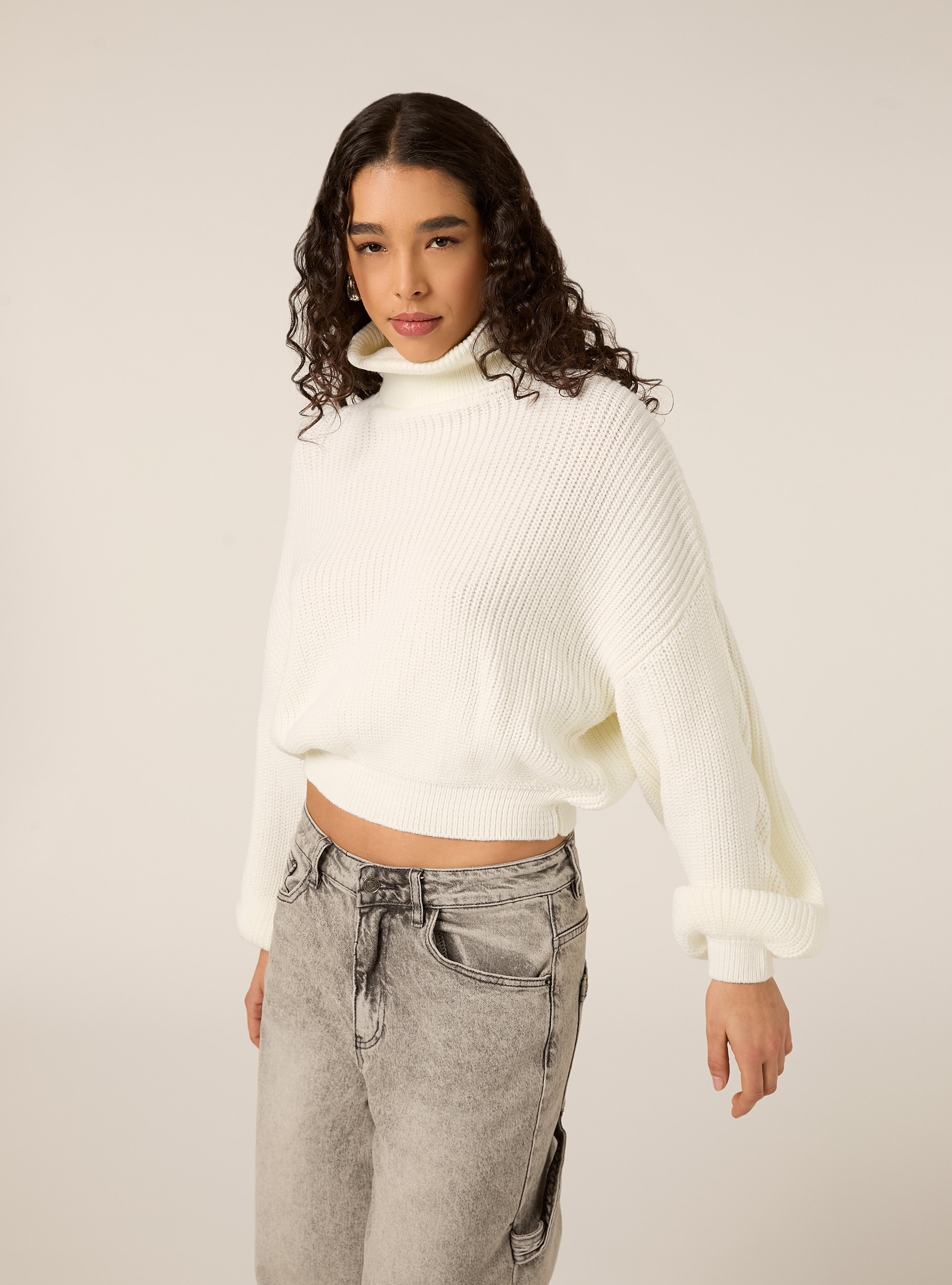 Maglia a collo alto, WH1 OFF WHITE