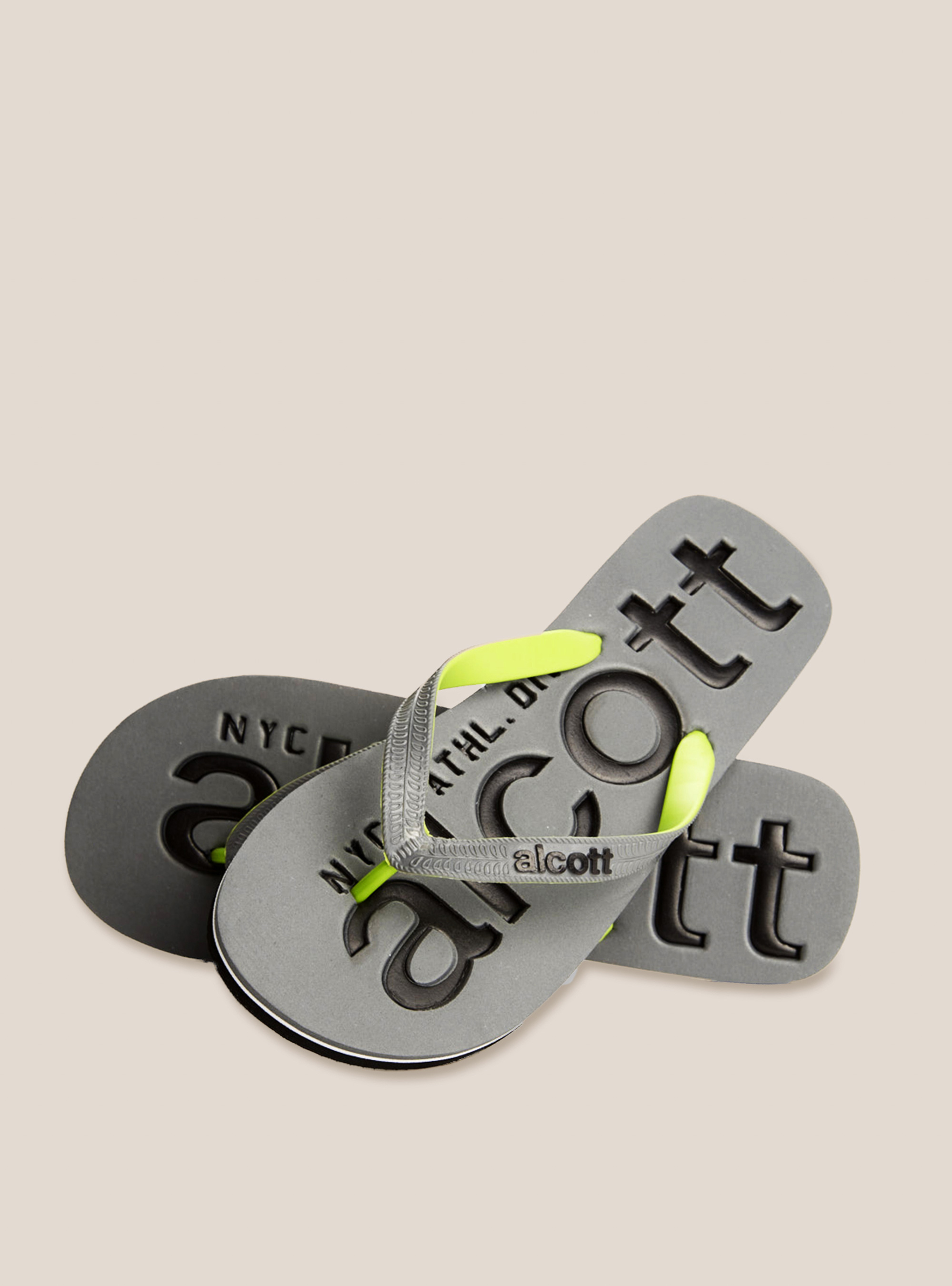 Infradito con logo, GRIGIO