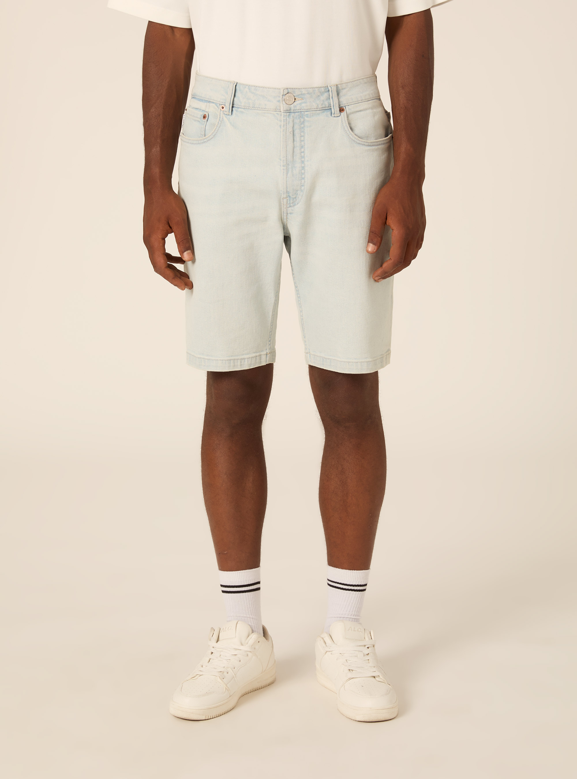 Jeans bermuda slim, D006 AZURE