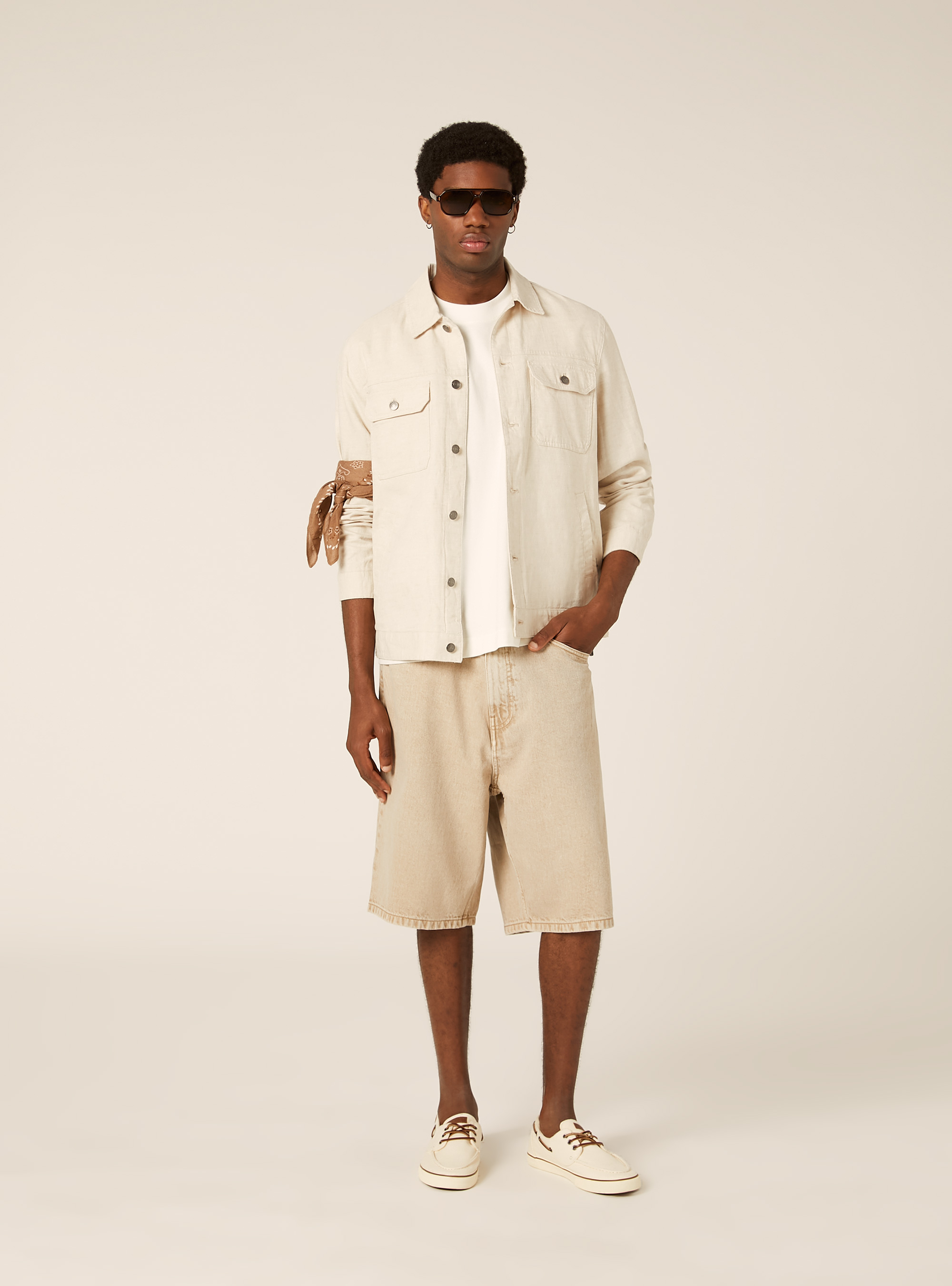 Linen blend jacket, CR3 CREAM LIGHT