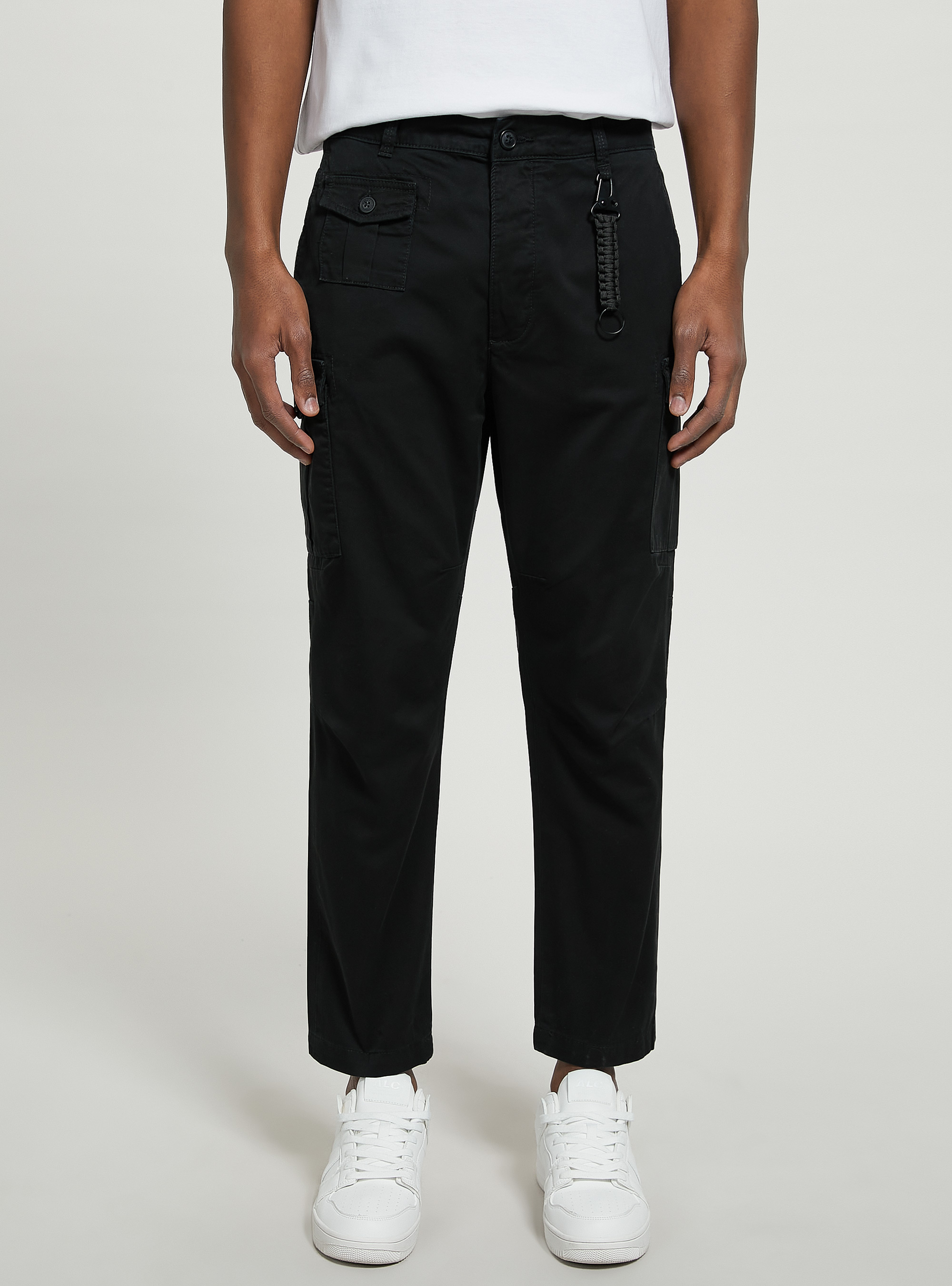 Cargohose aus Twill, BK1 BLACK