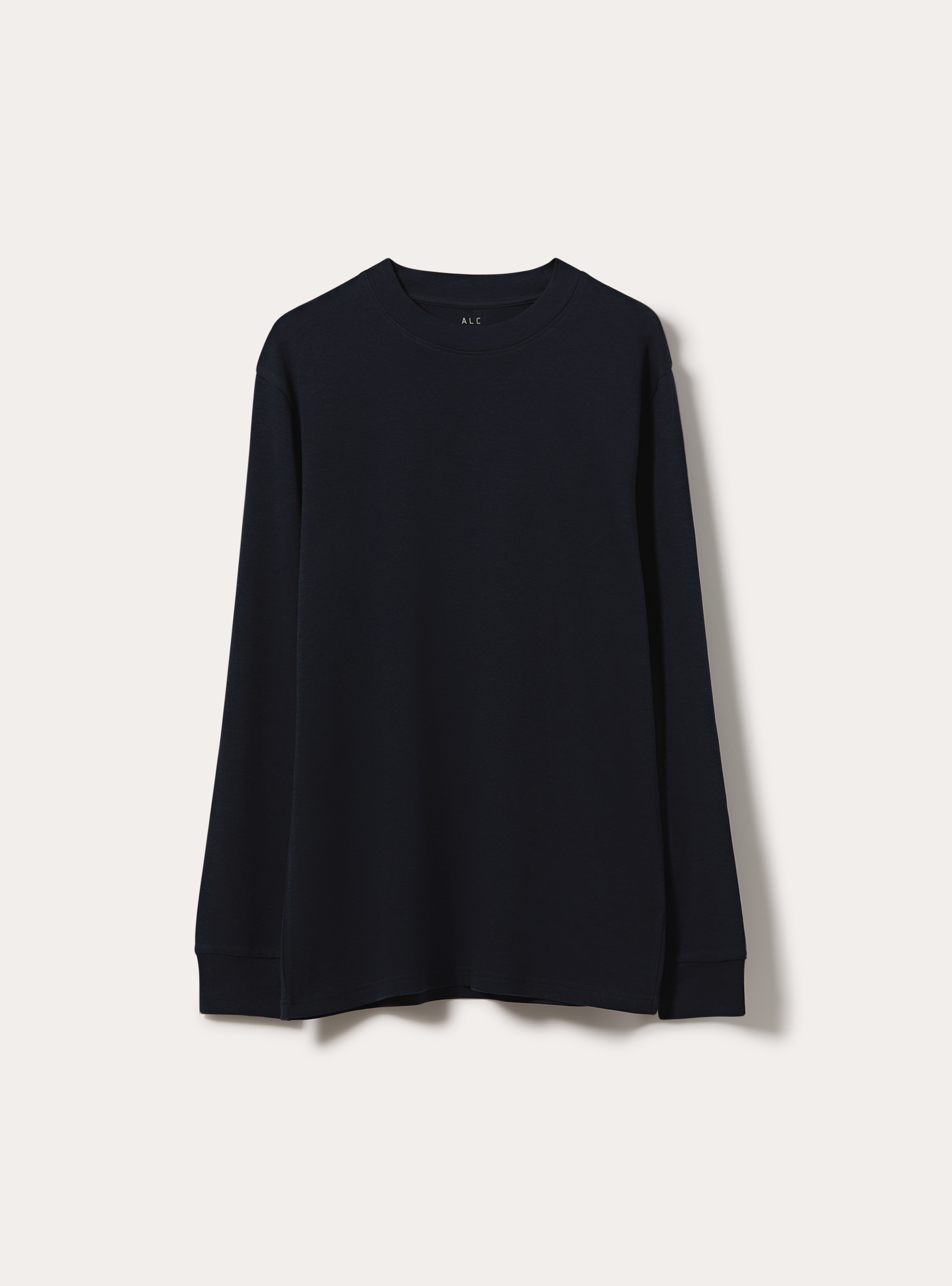 Maglia girocollo maniche lunghe interlock, NAVY SCURO