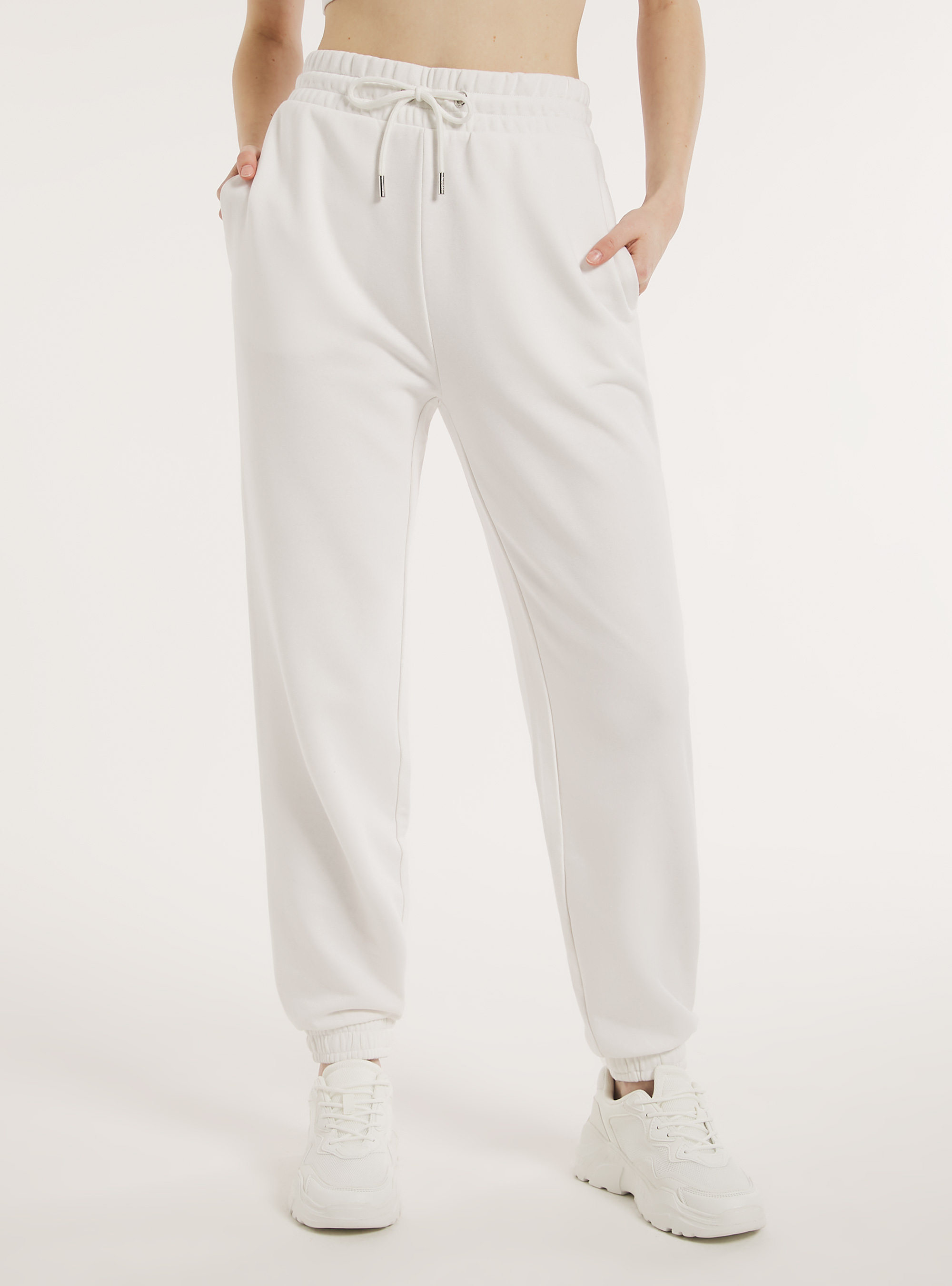 Plush jogger trousers, WH2 WHITE