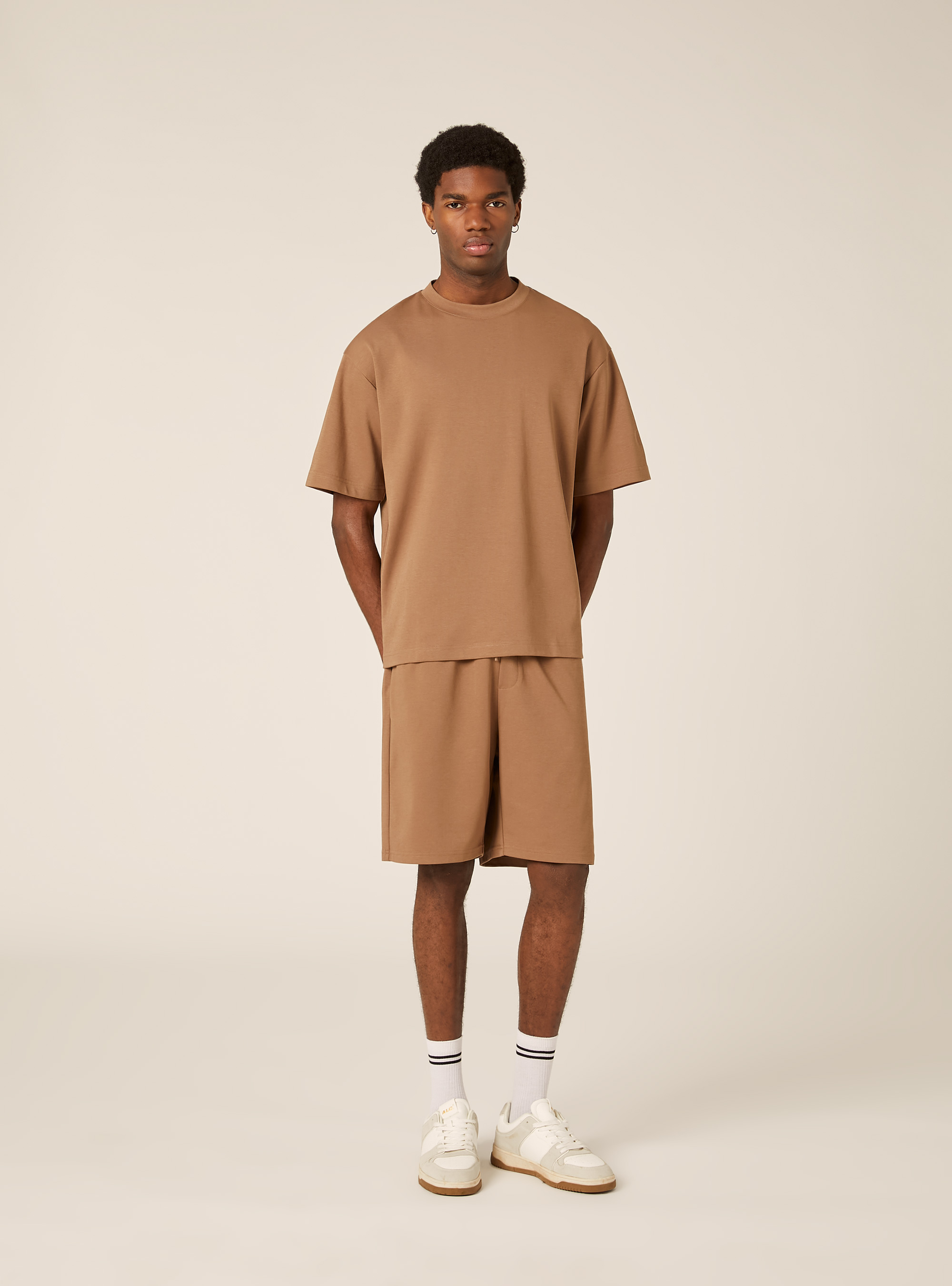 Bermuda AIRes in jersey, MARRONE MEDIO