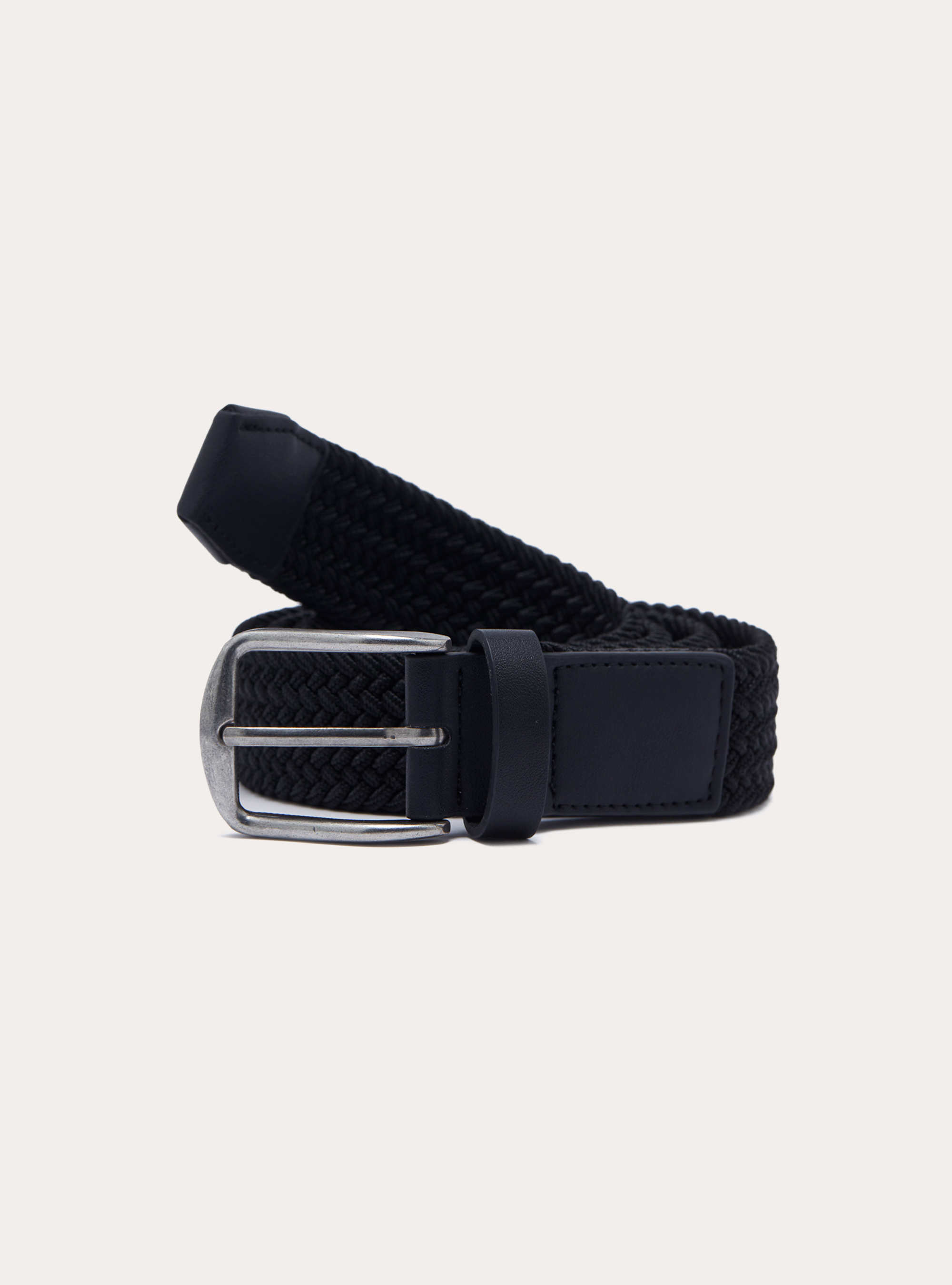 Cintura intrecciata elastica tinta unita, BK1 BLACK
