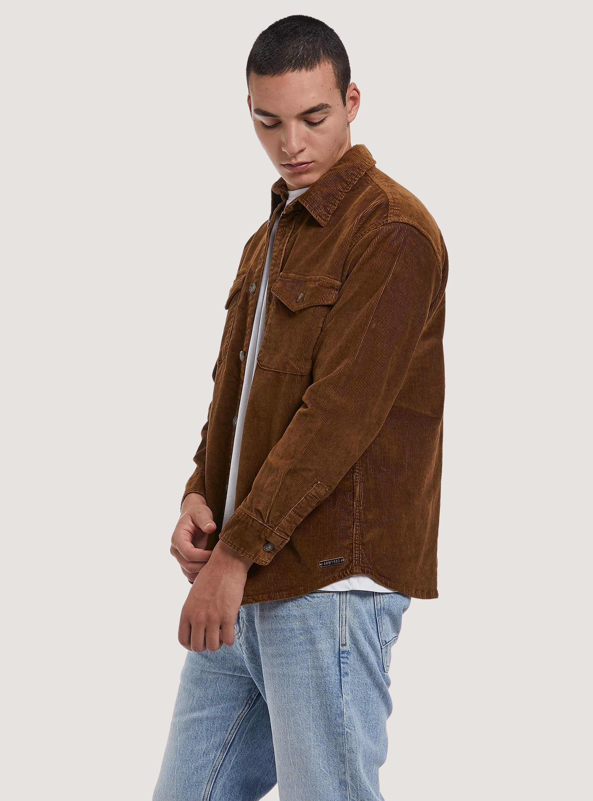 Camicia in velluto a costine, TB2 TOBACCO MEDIUM