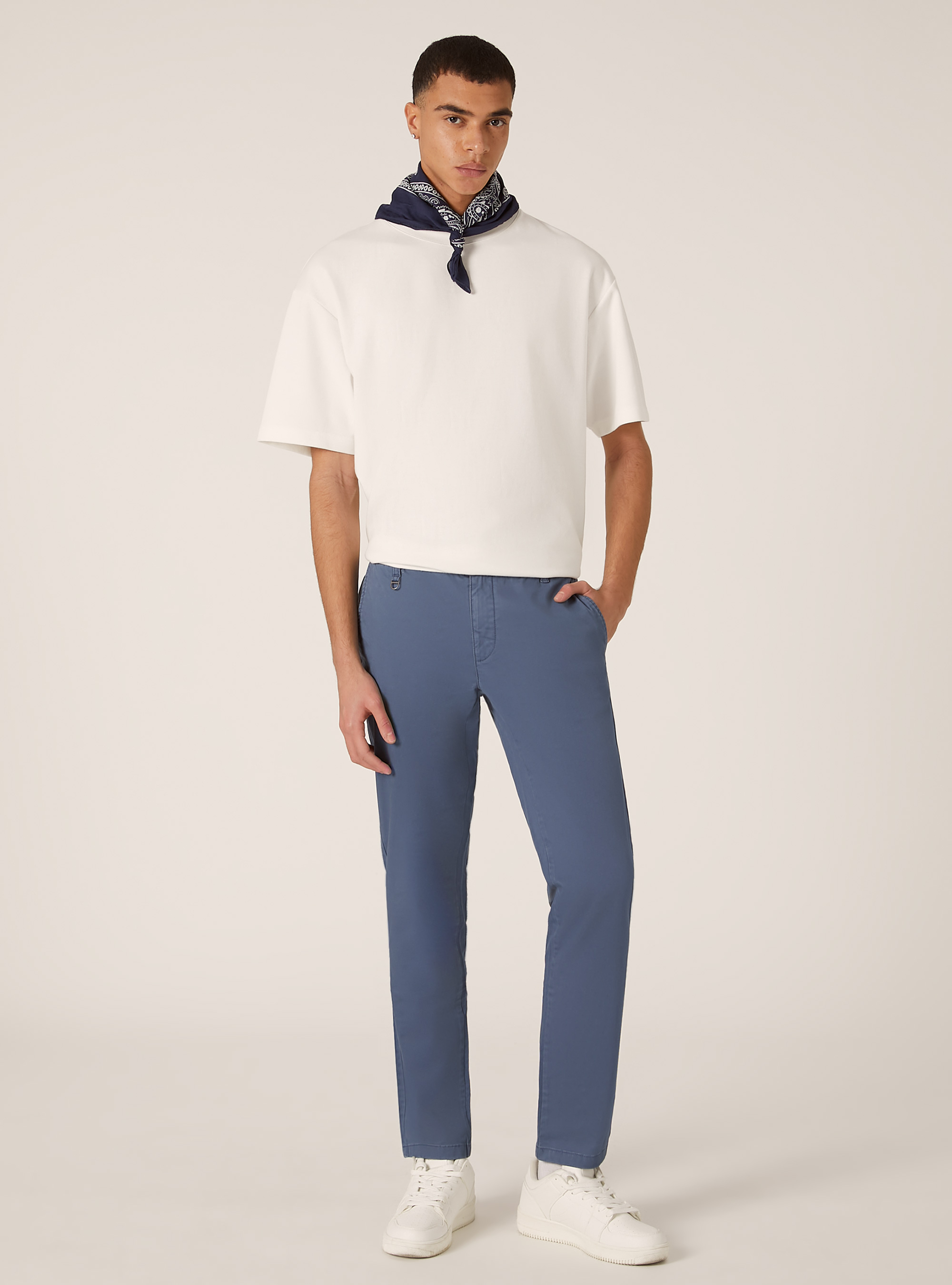 Skinny fit stretch twill chinos, AZ1 AZURE DARK