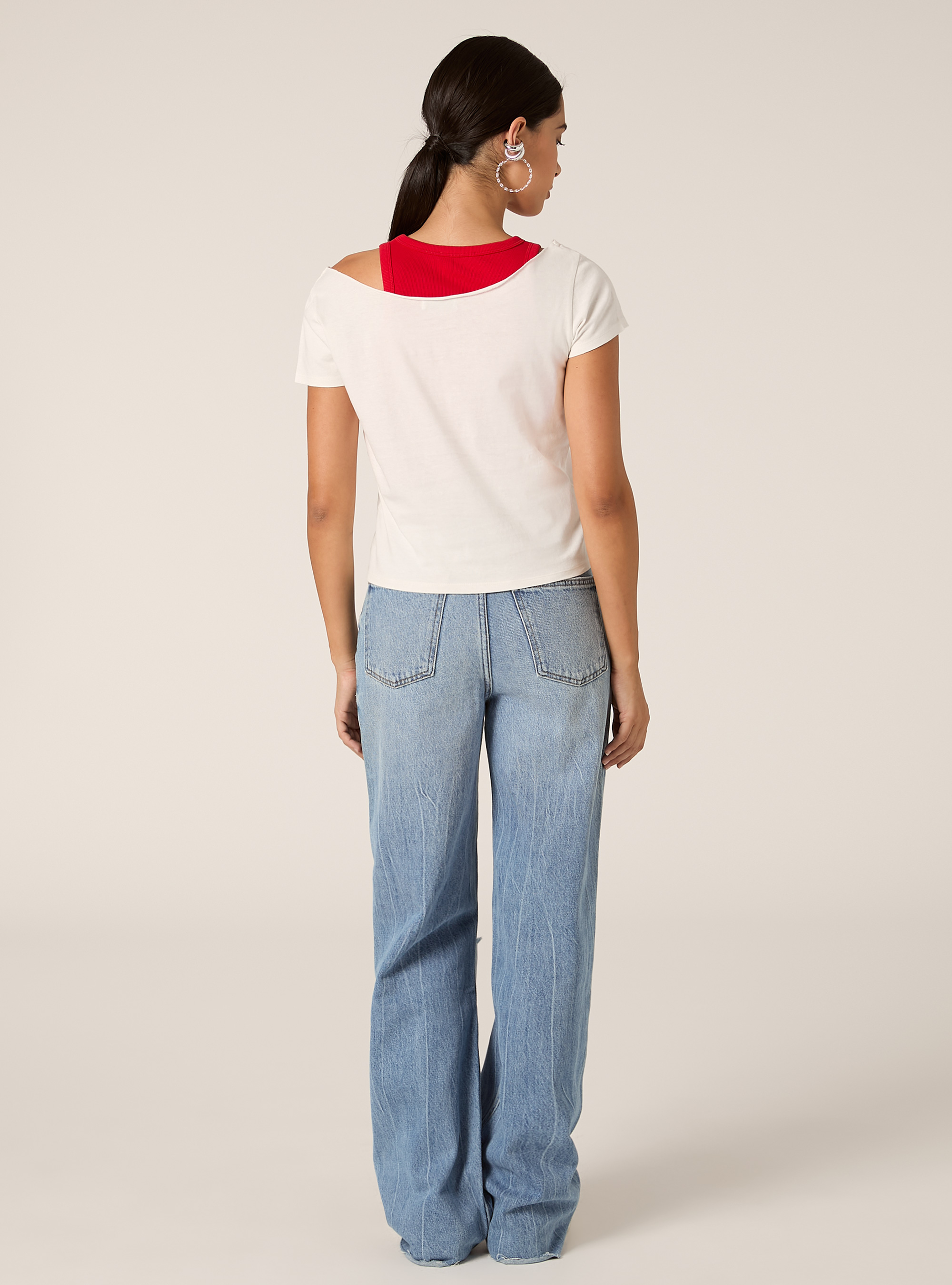 Boat neck T-shirt, WH1 OFF WHITE