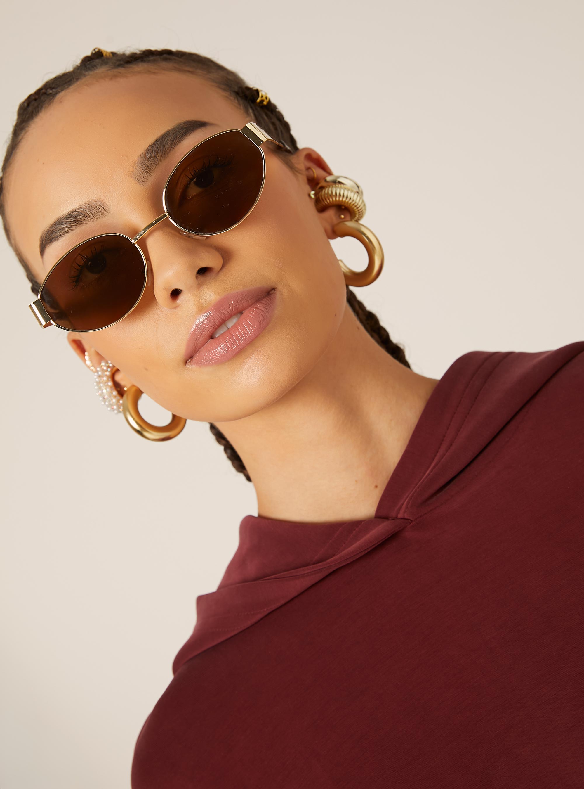 Pull court en molleton doux au toucher, BO1 BORDEAUX DARK