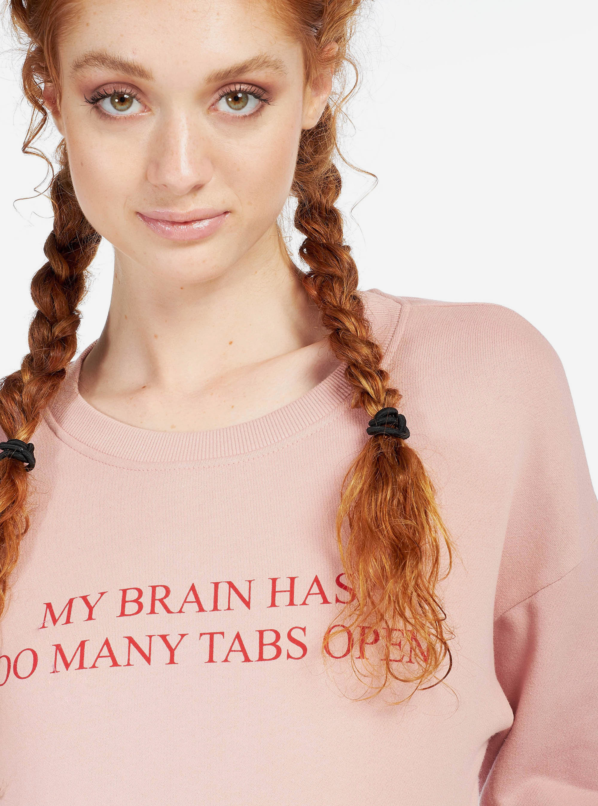 Felpa con stampa, ROSA