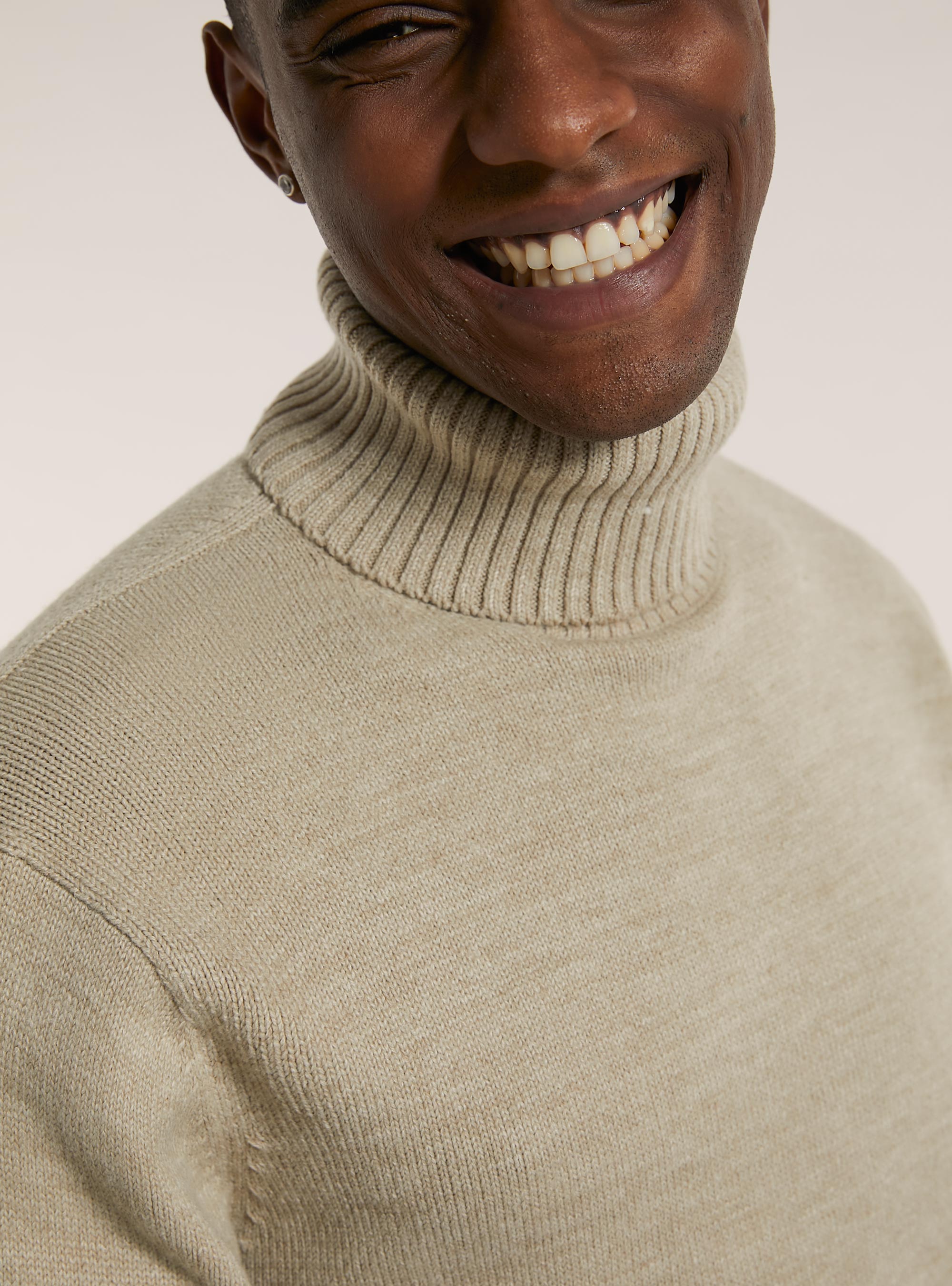 Maglione collo alto, MBG2 BEIGE MEL MED