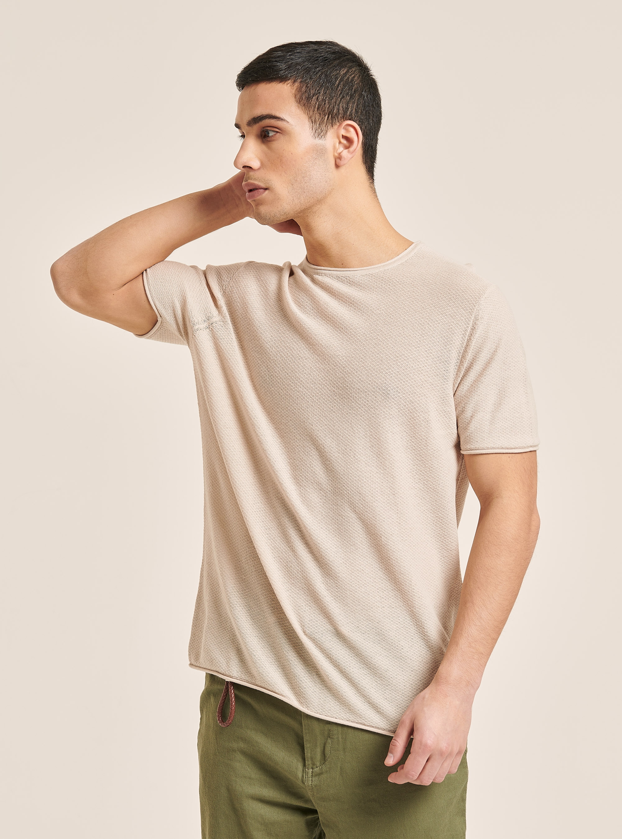 Lightweight roll neck pullover, C1150 SAND