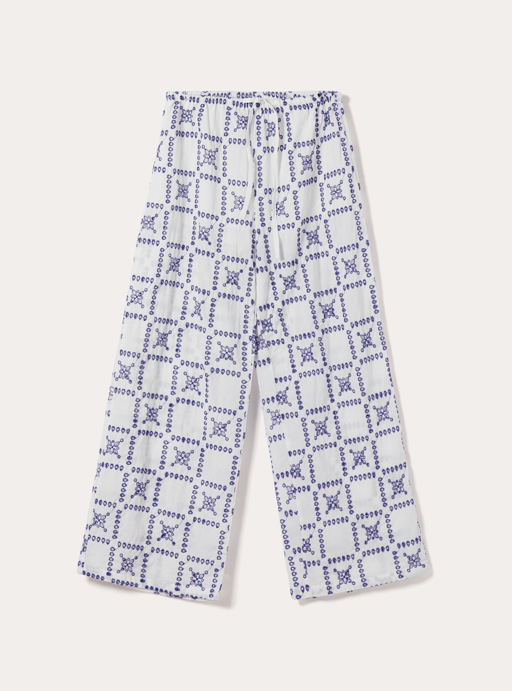 Majolica Broderie Anglaise Trousers, WH2 WHITE
