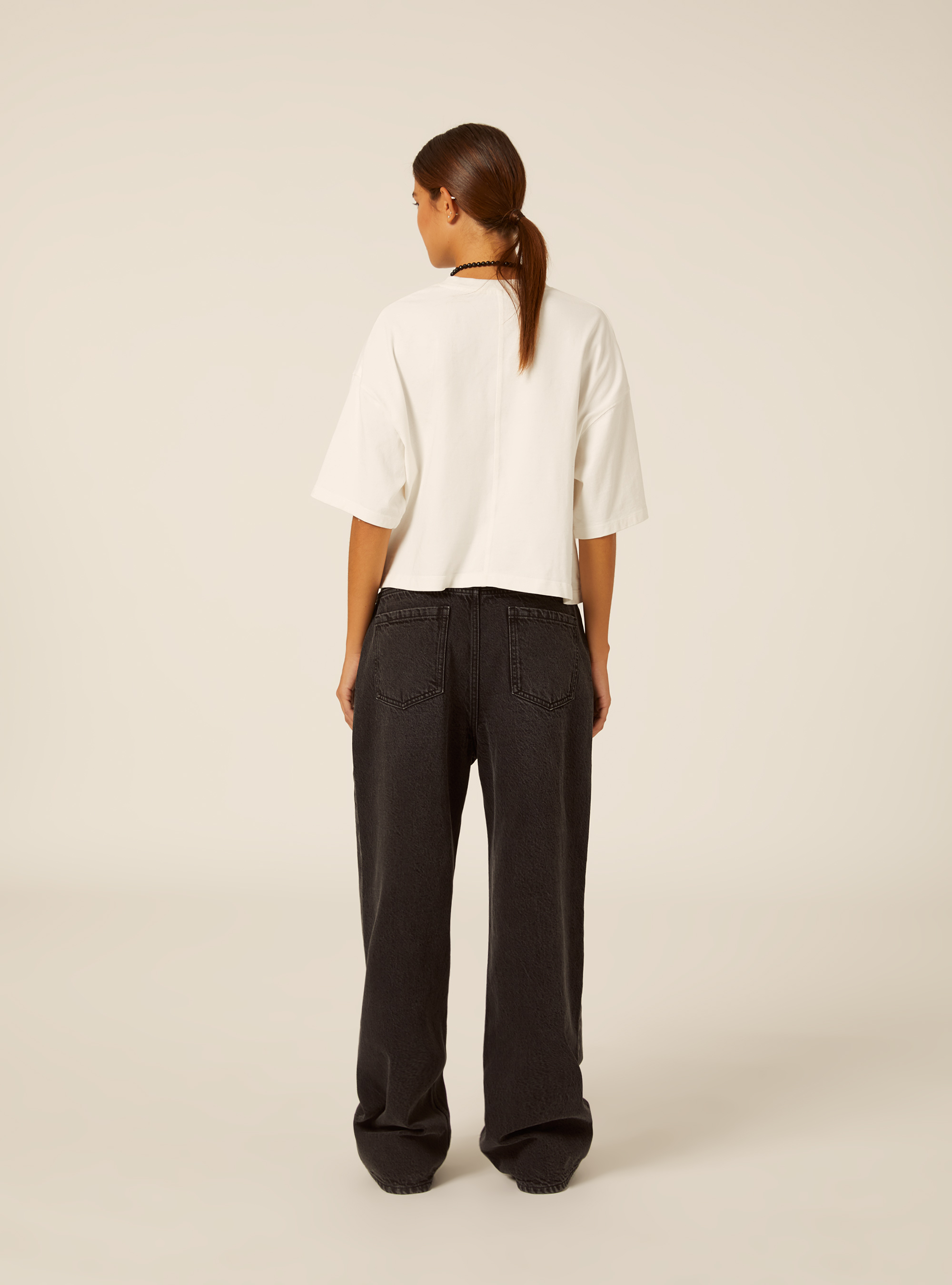 Wide leg jeans, D000 BLACK