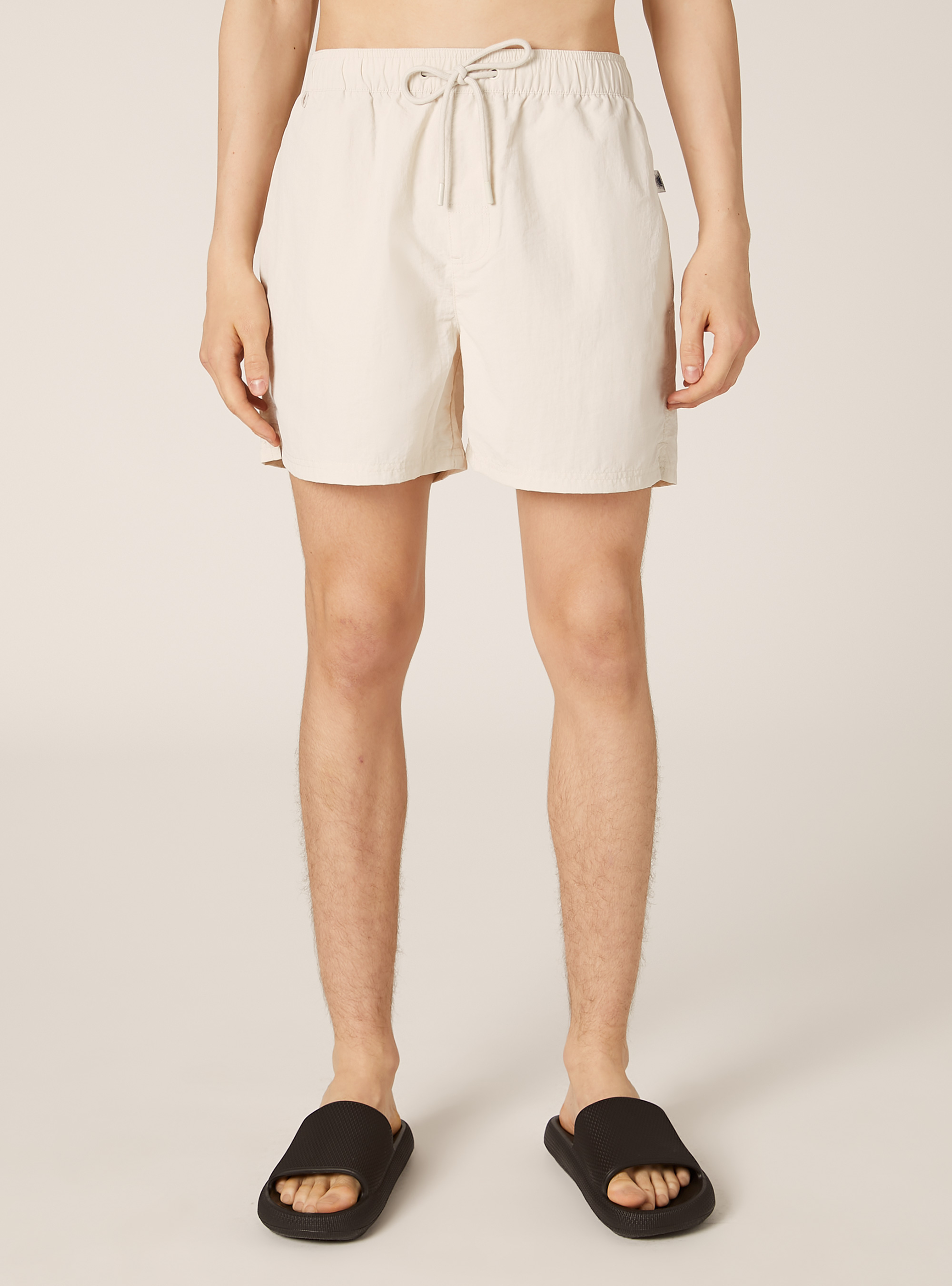 Plain-coloured swimming costume with back pocket, CR3 CREAM LIGHT