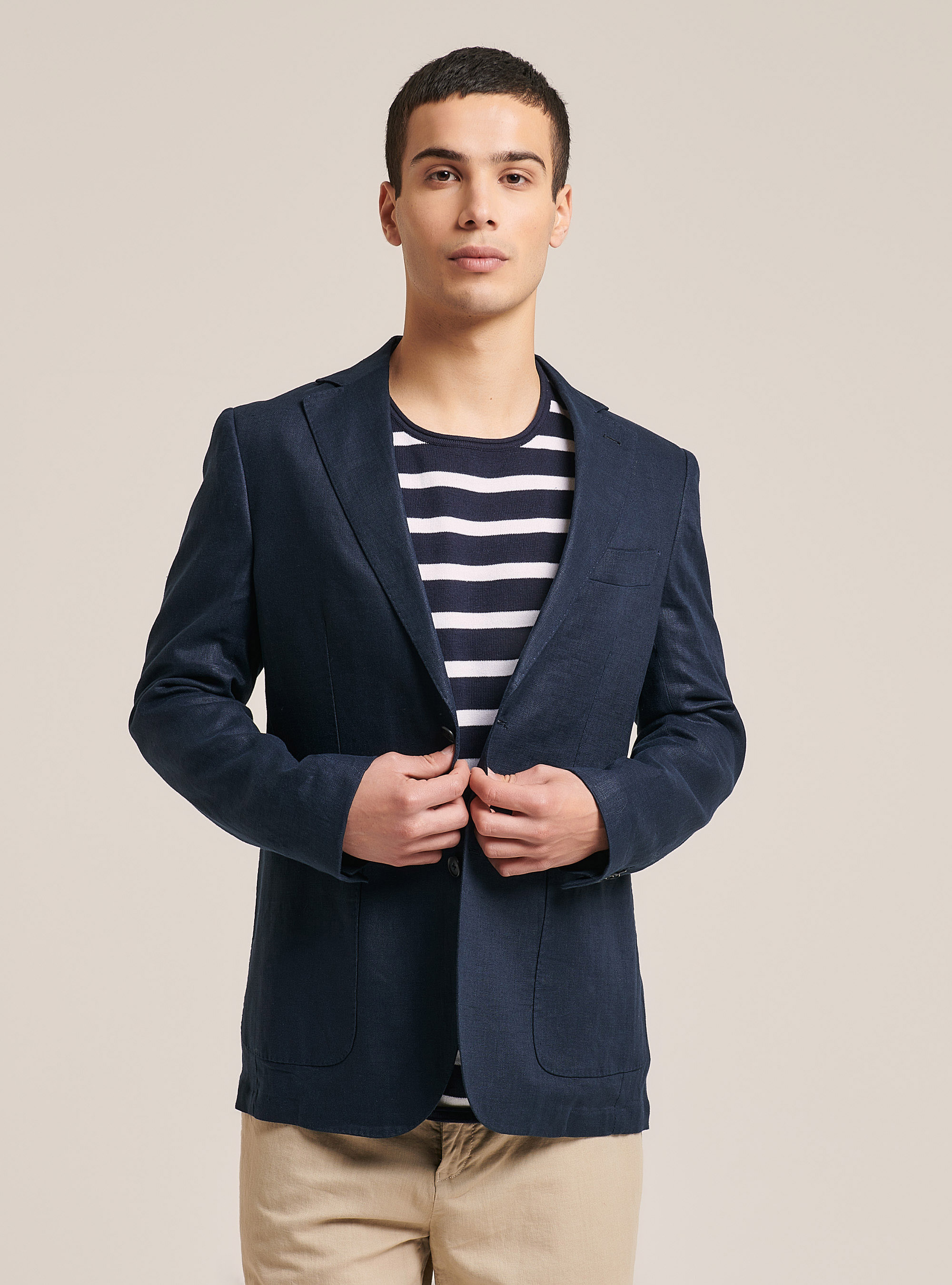 Linen Jacket, BLUE NAVY