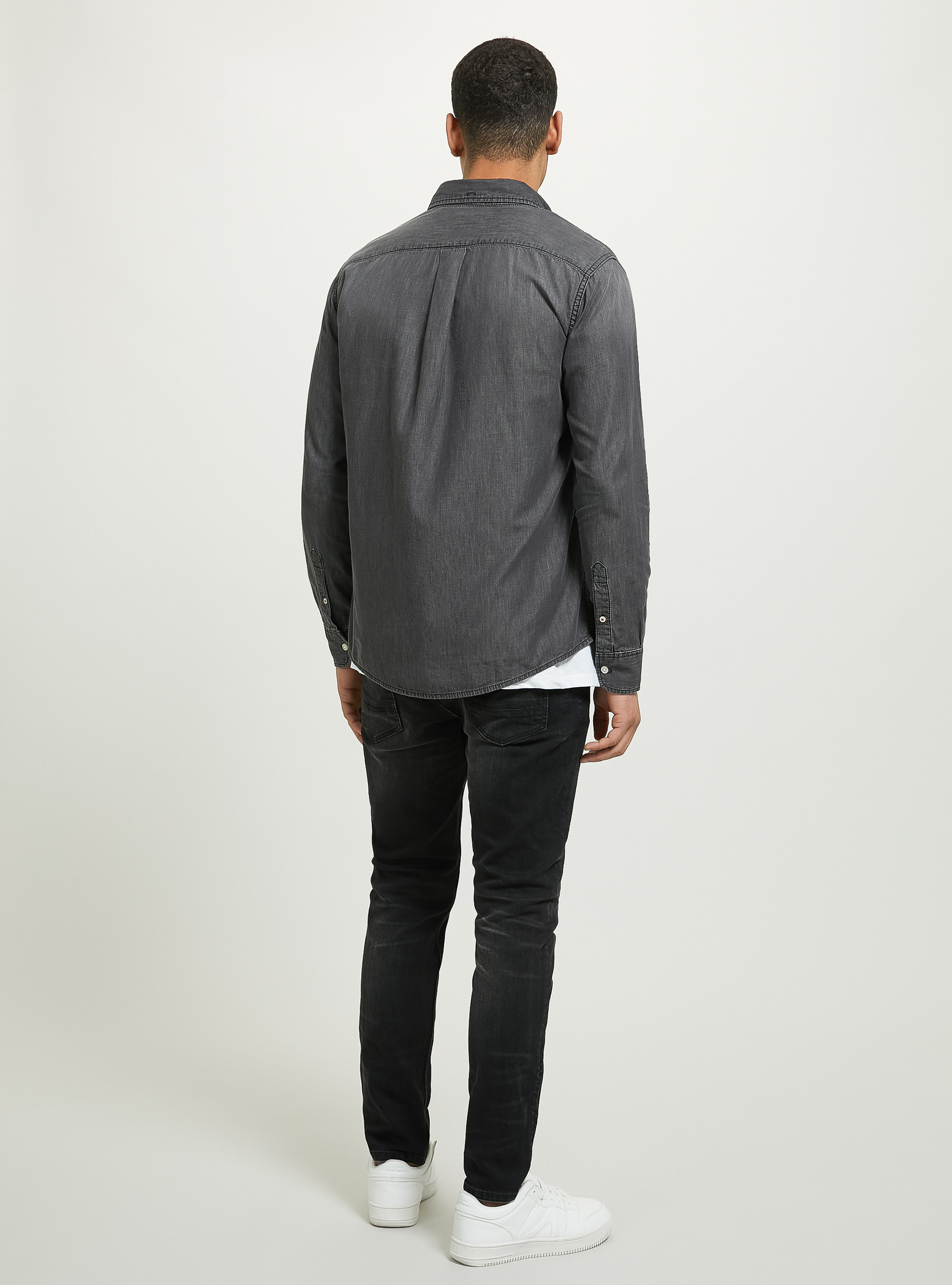 Denim shirt, D000 BLACK
