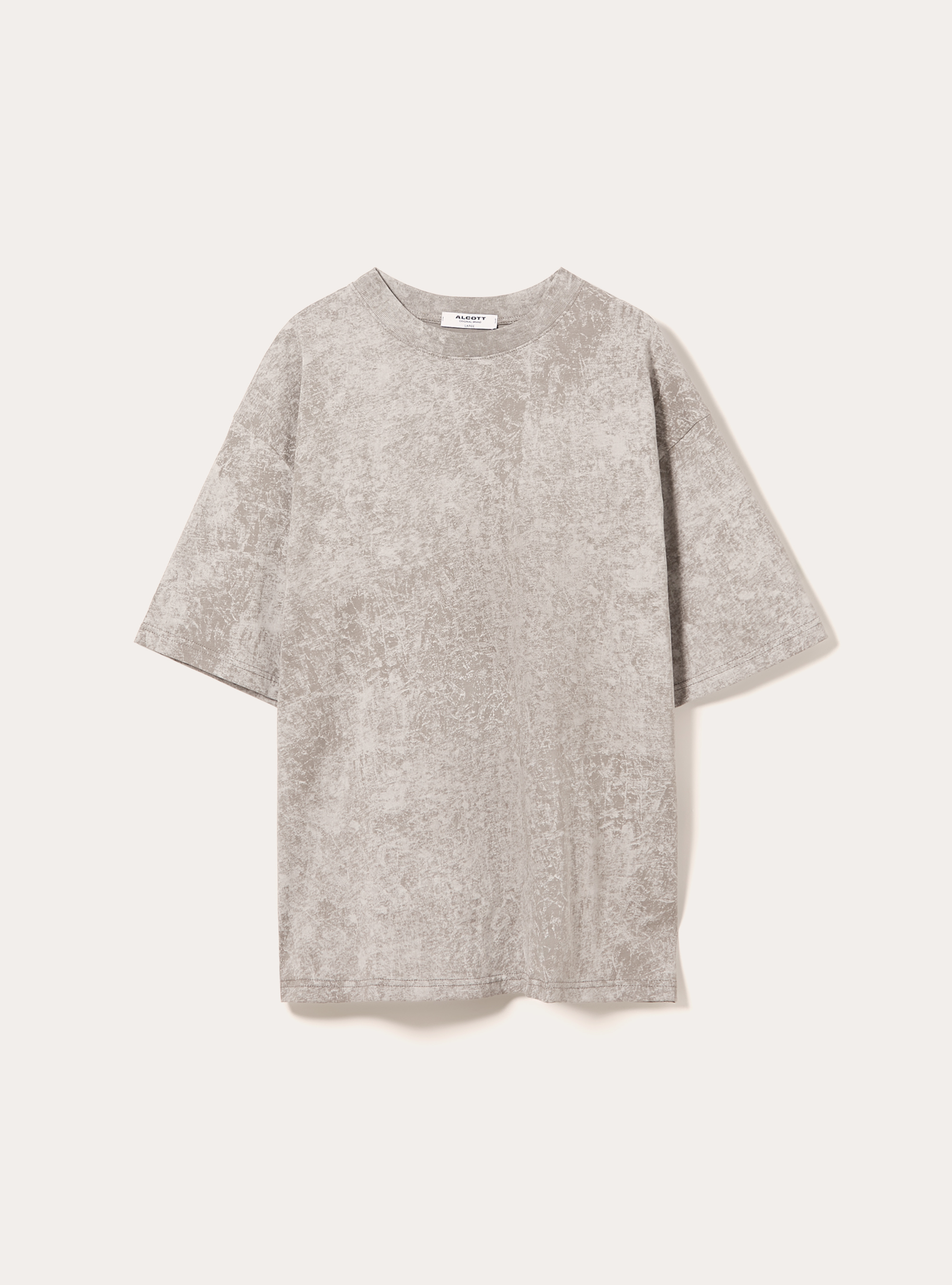 Marmoriertes T-Shirt mit kastenf&ouml;rmiger Passform, GY2 GREY MEDIUM