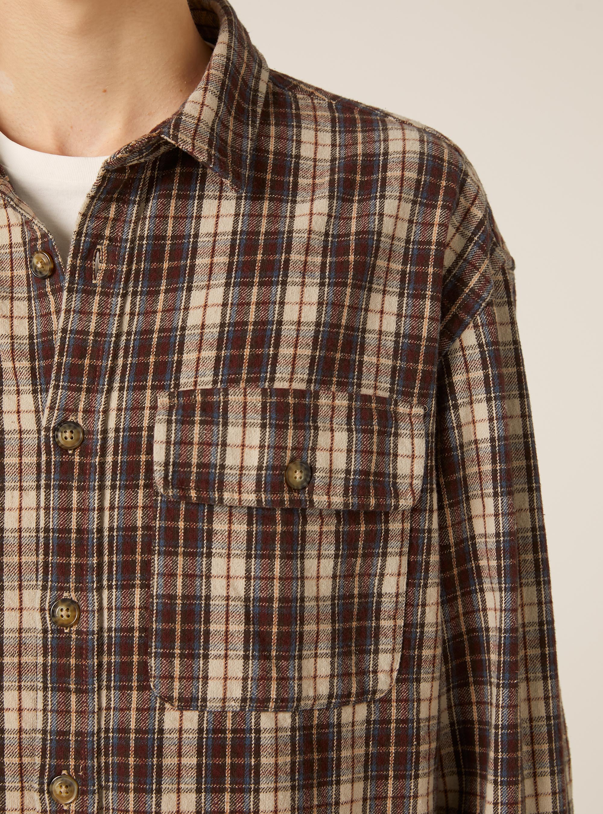 Camicia flanella quadri, BG2 BEIGE MEDIUM