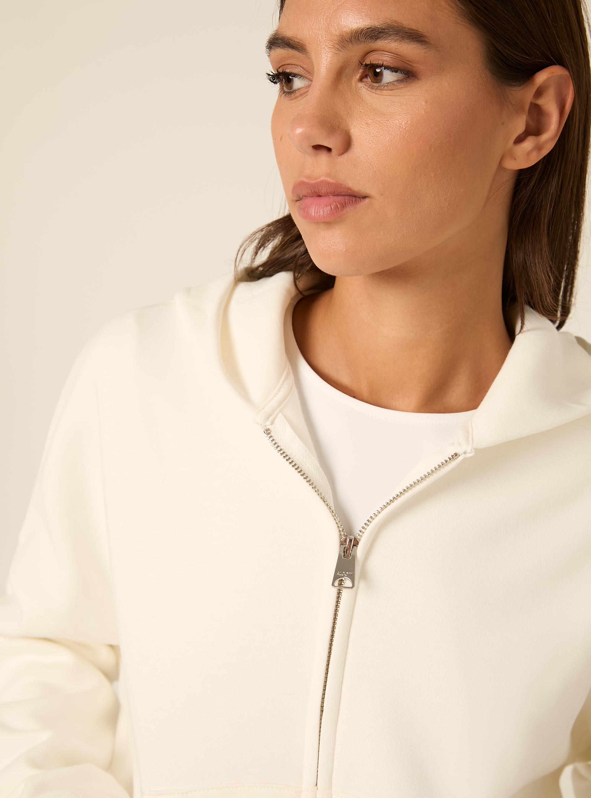 Cardigan cappuccio oversize, WH1 OFF WHITE