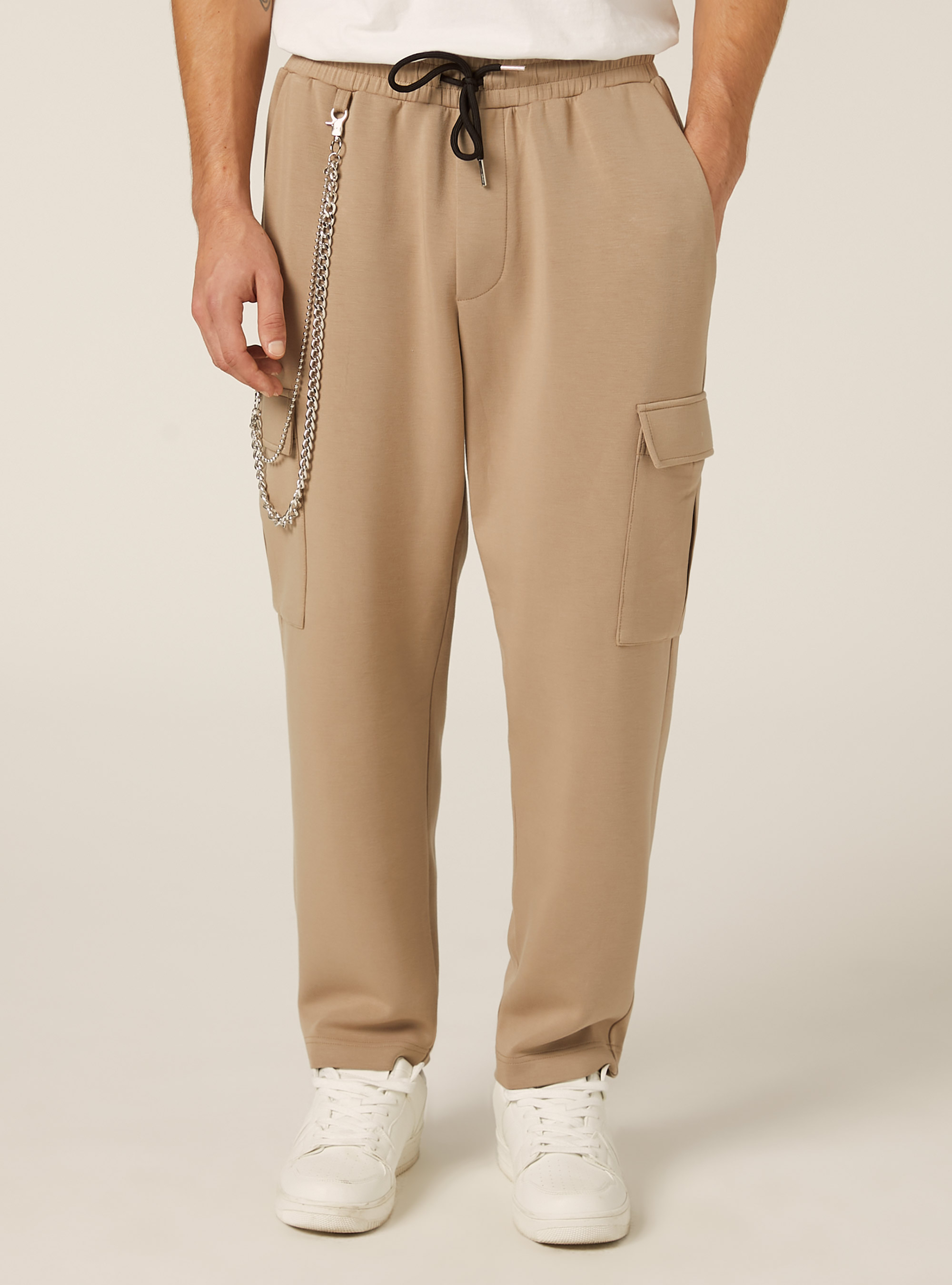 Soft touch cargo jogger trousers, BG2 BEIGE MEDIUM