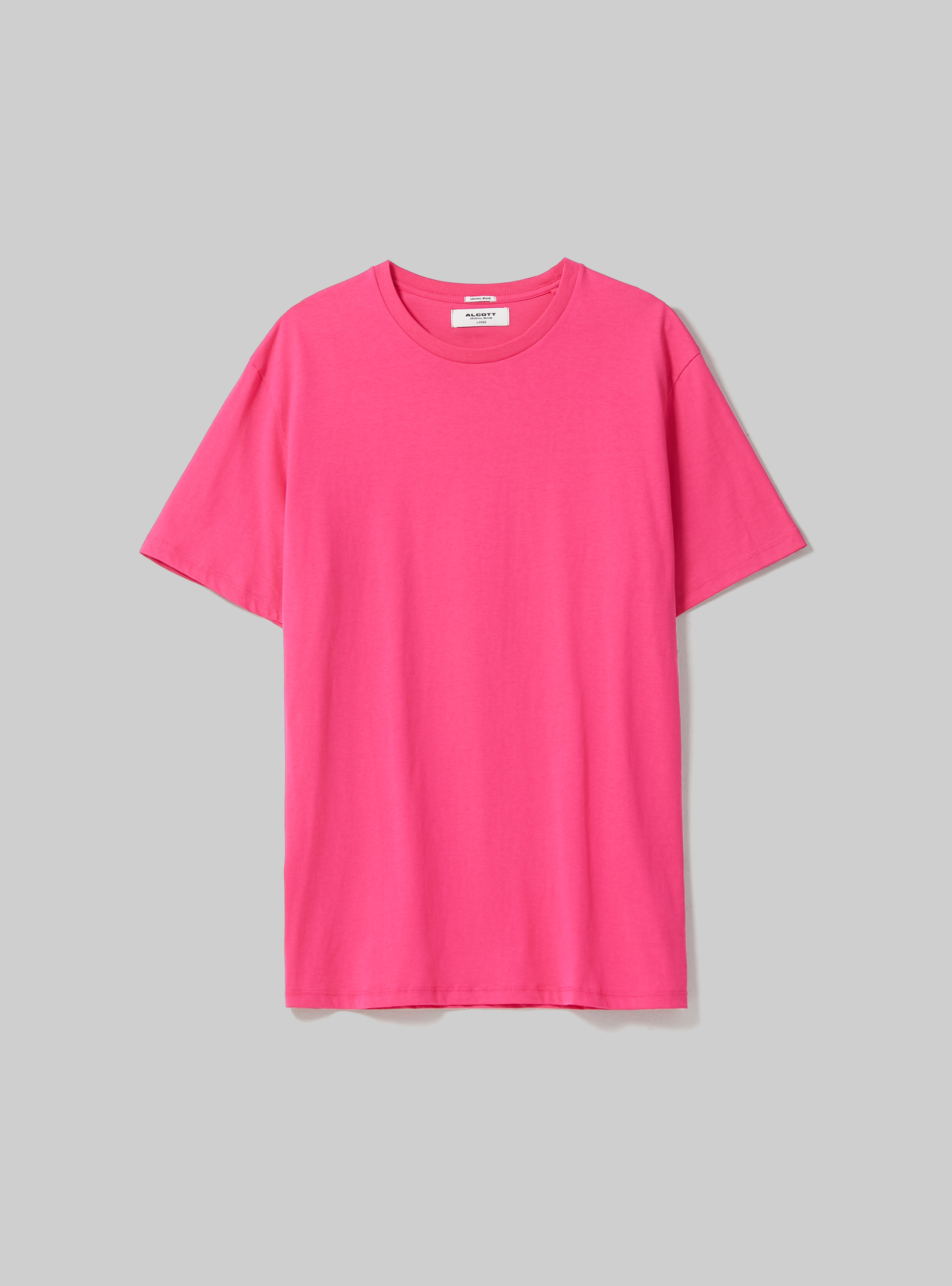 Maglietta girocollo in cotone sostenibile, FX2 FUXIA MEDIUM