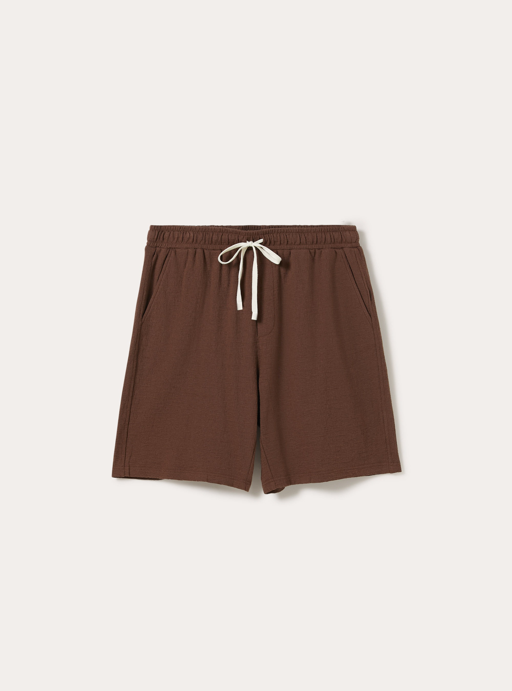 Bermuda in jersey texture regular fit, BR1 BROWN DARK