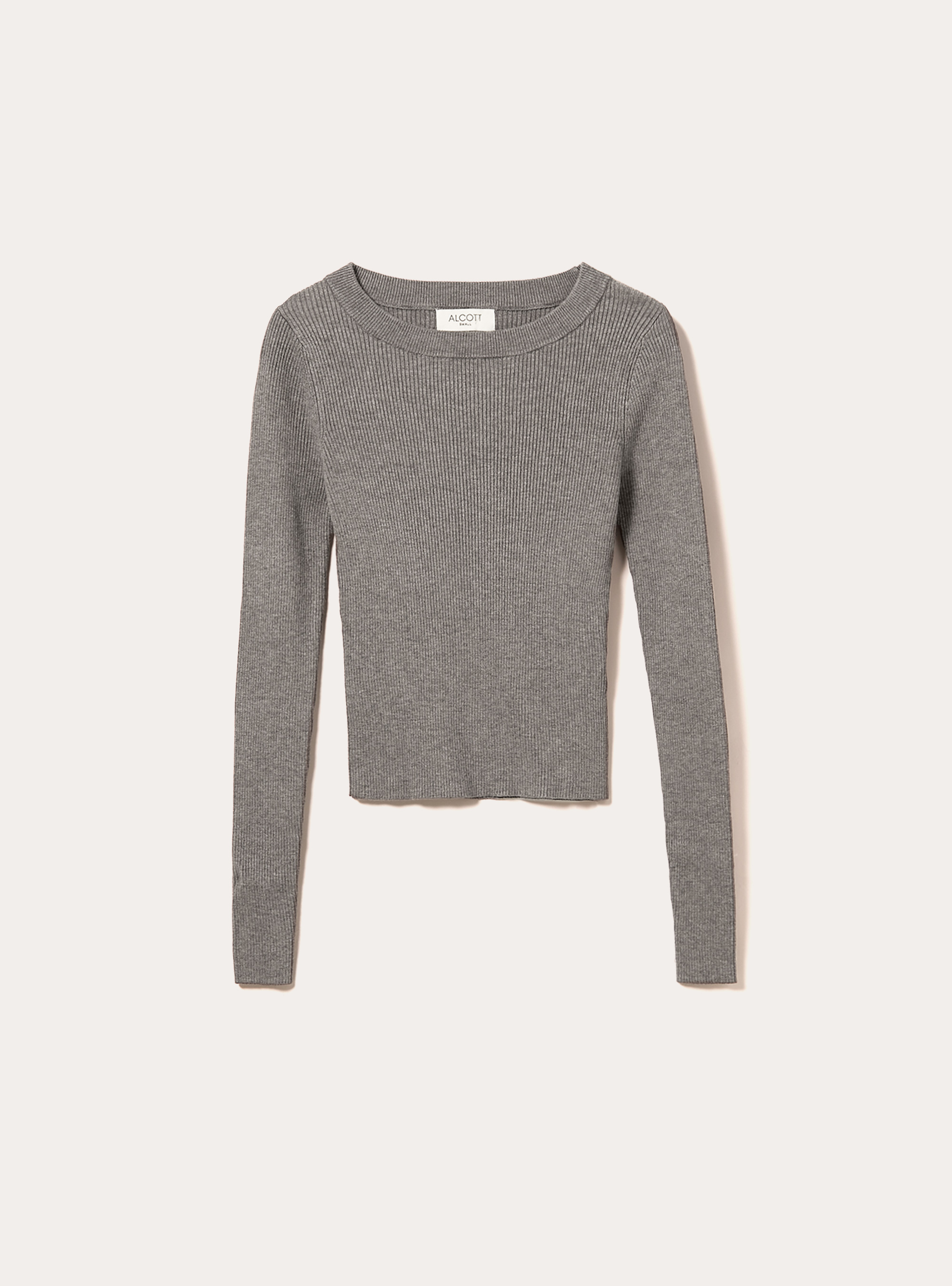 Lightweight ribbed knit, MGY1 GREY MEL DARK