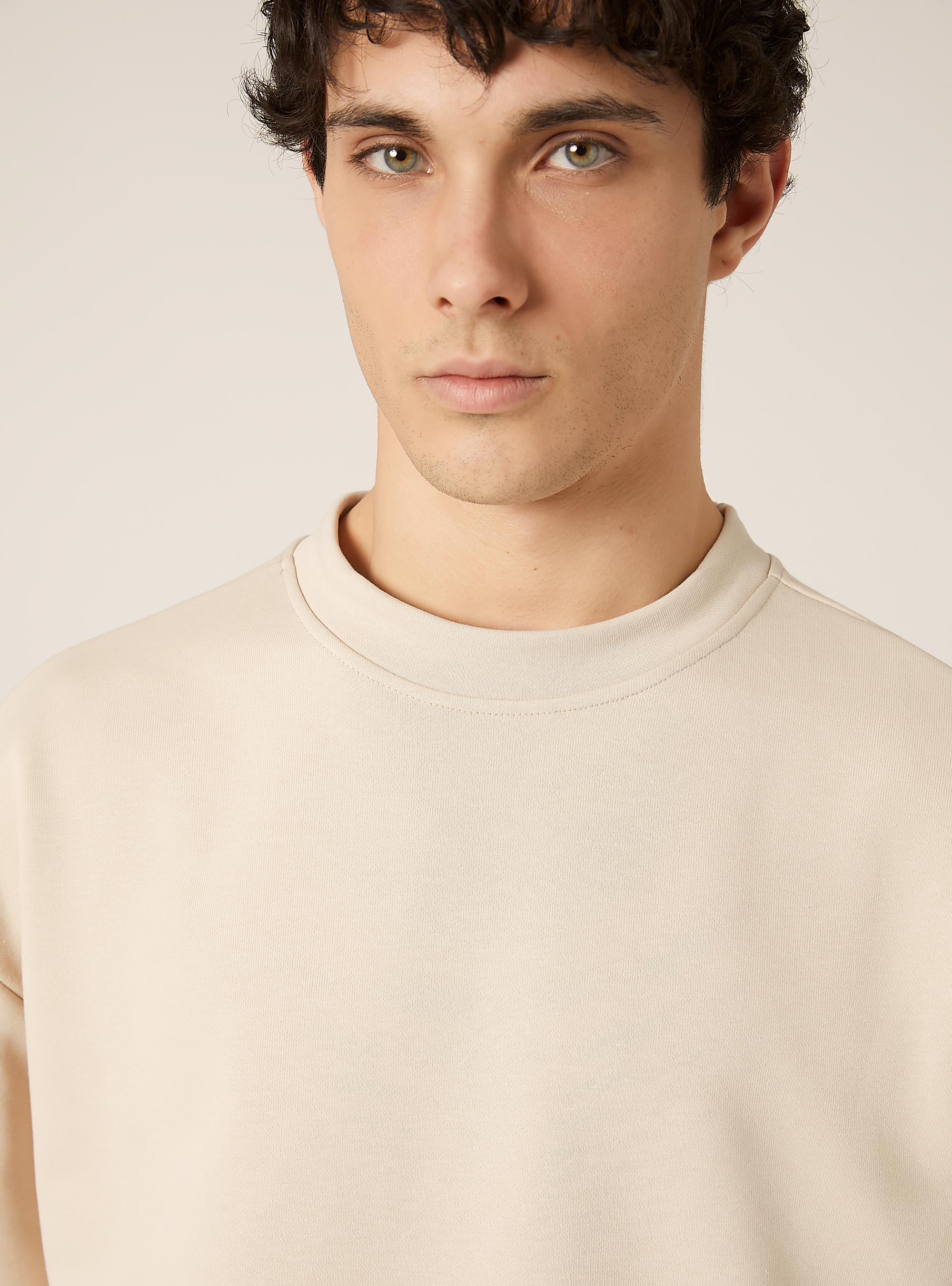 Sweatshirt boxy fit, BG3 BEIGE LIGHT
