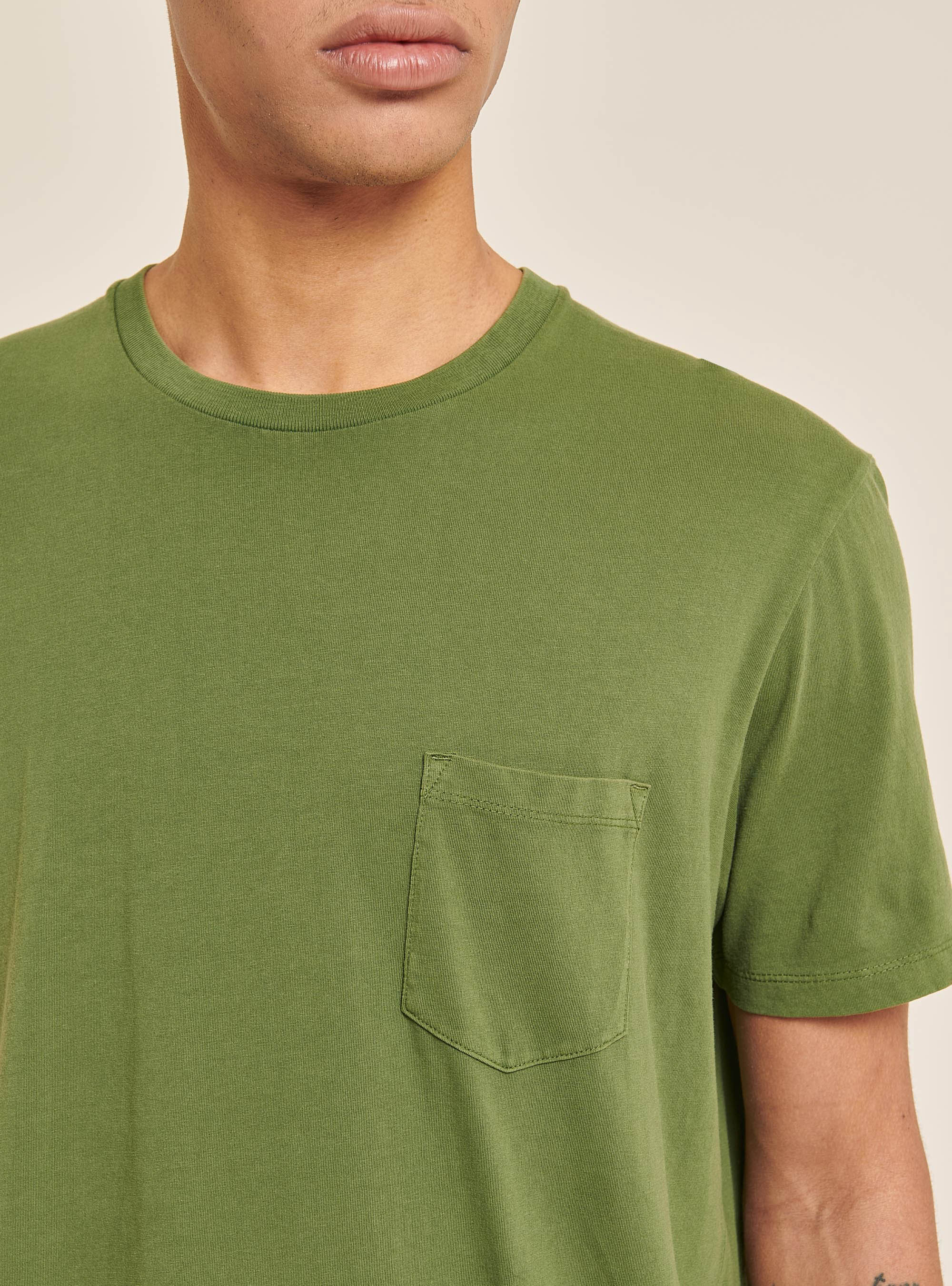 Maglietta girocollo con taschino in cotone, C6645 KAKY