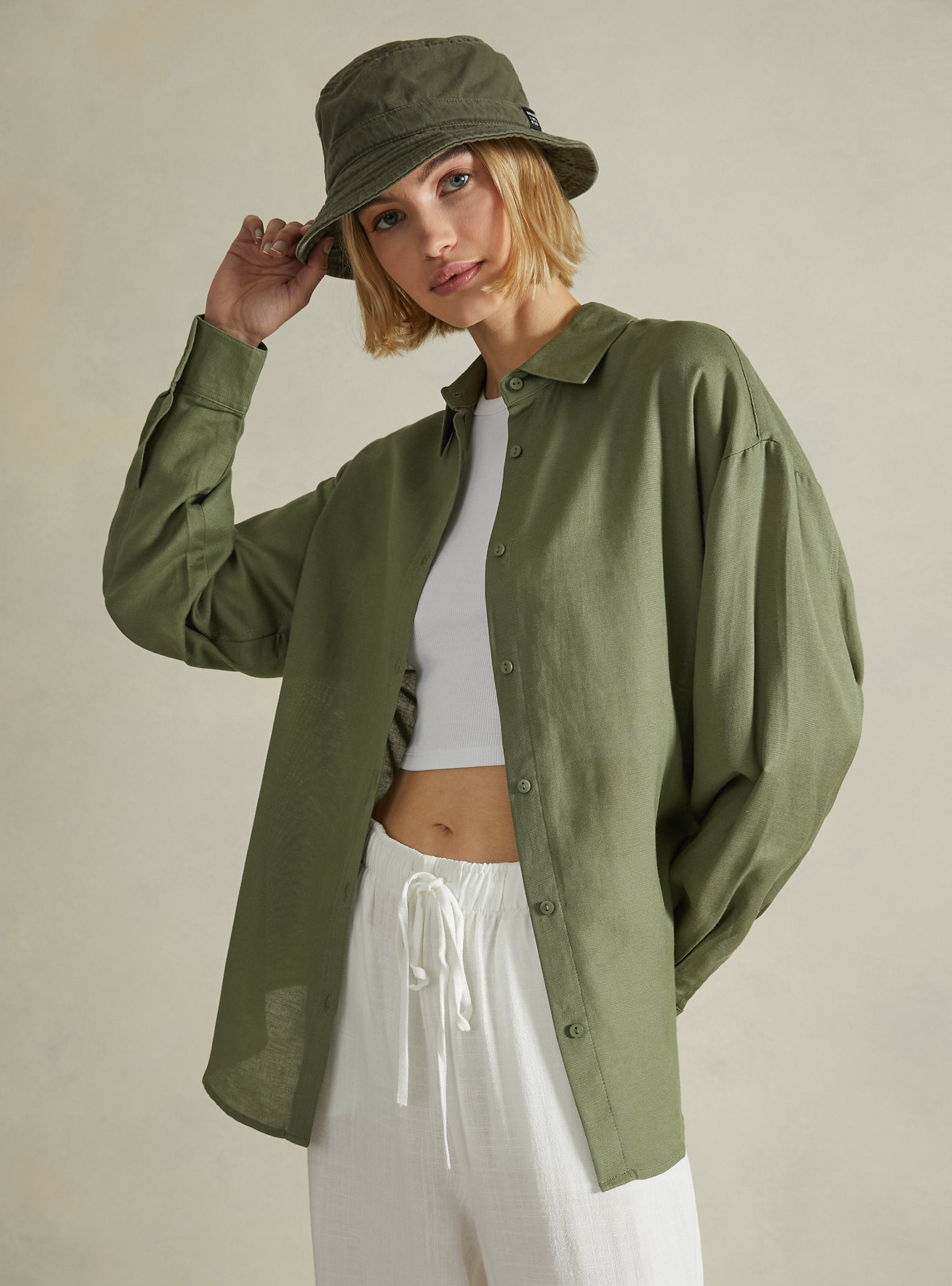 Leinenhemd in bequemer Passform, KY2 KAKY MEDIUM