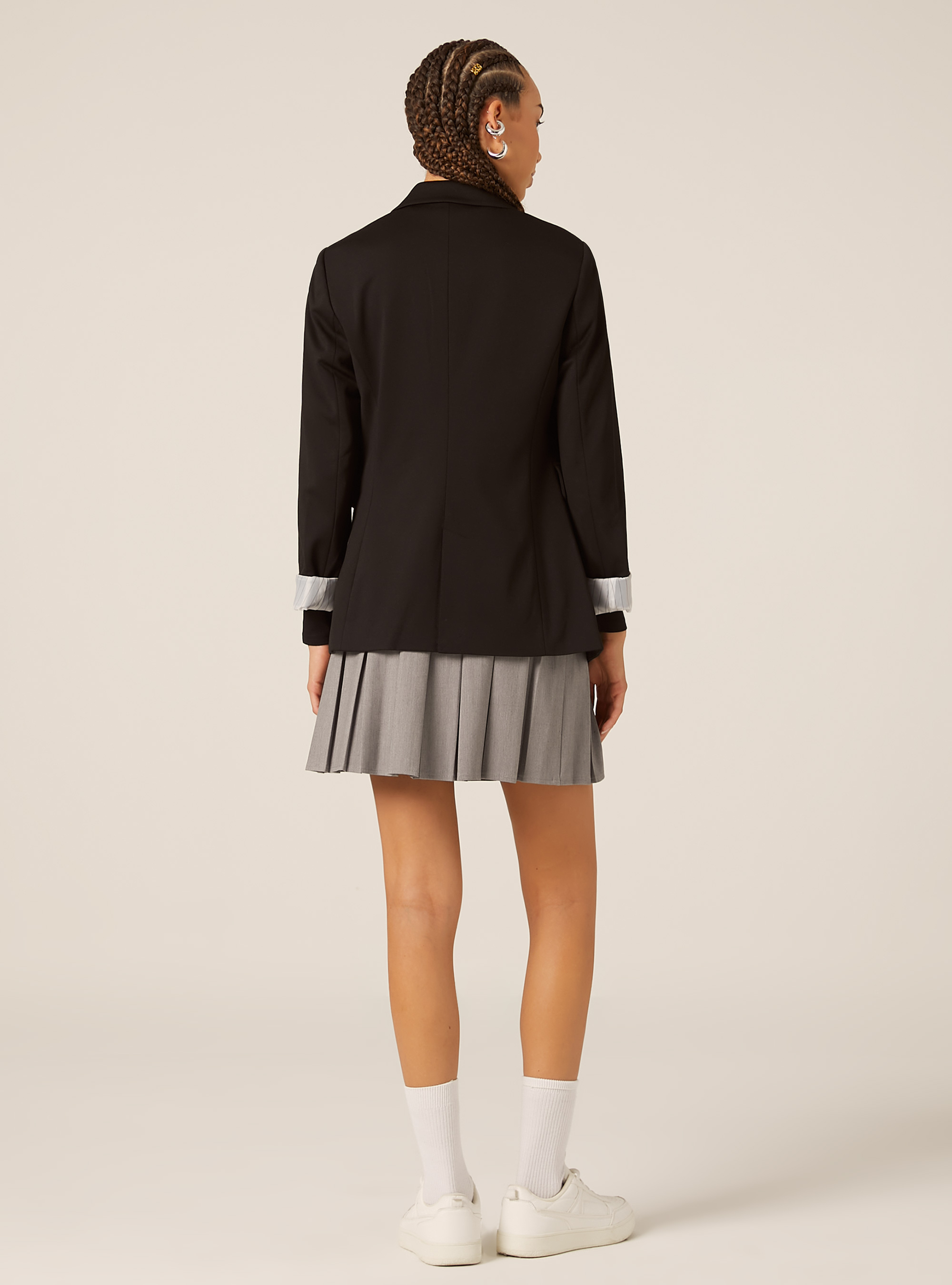 Blazer morbido in jersey, BK1 BLACK