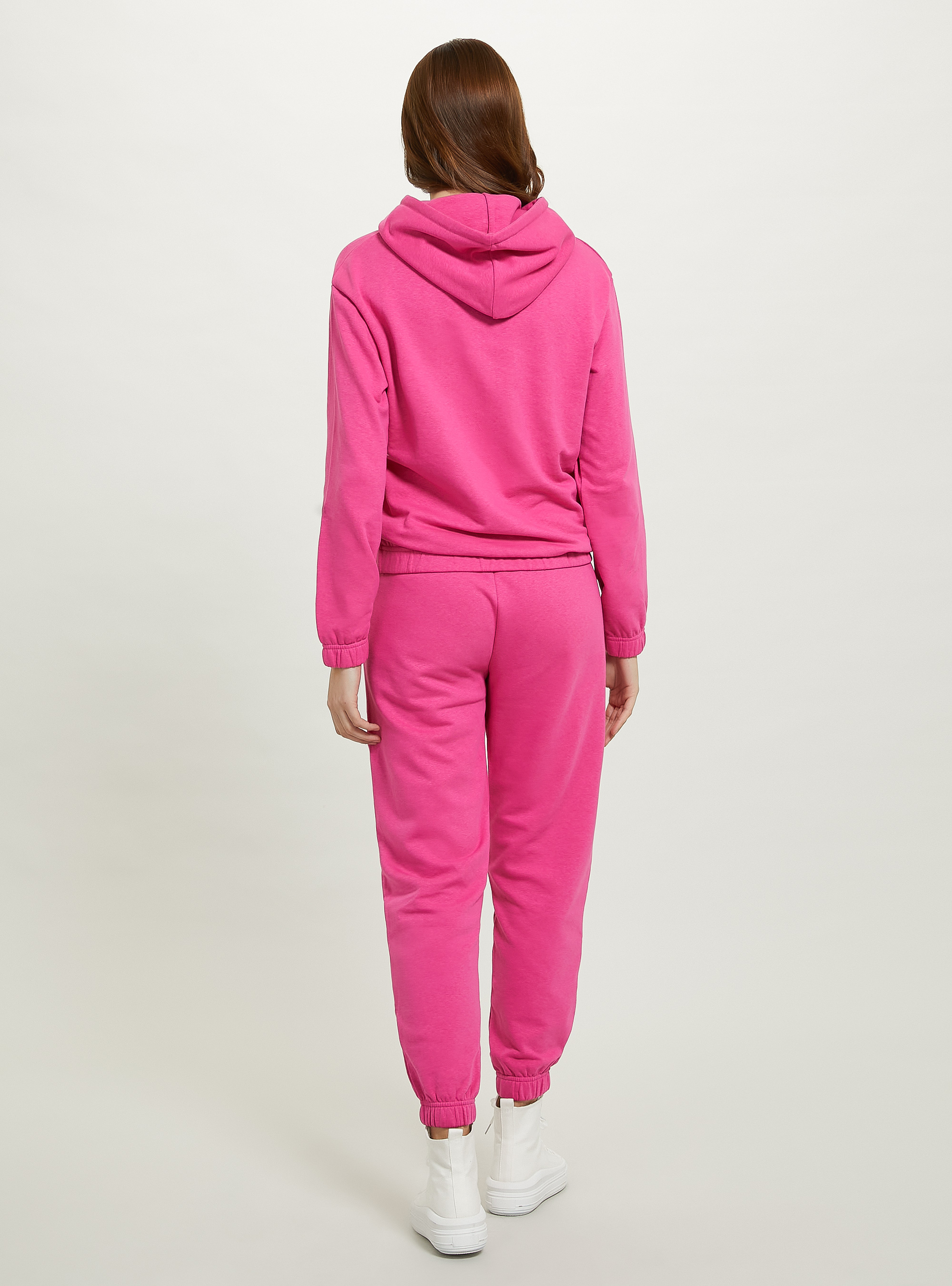 College cropped sweatshirt with elastic band, FX2 FUXIA MEDIUM