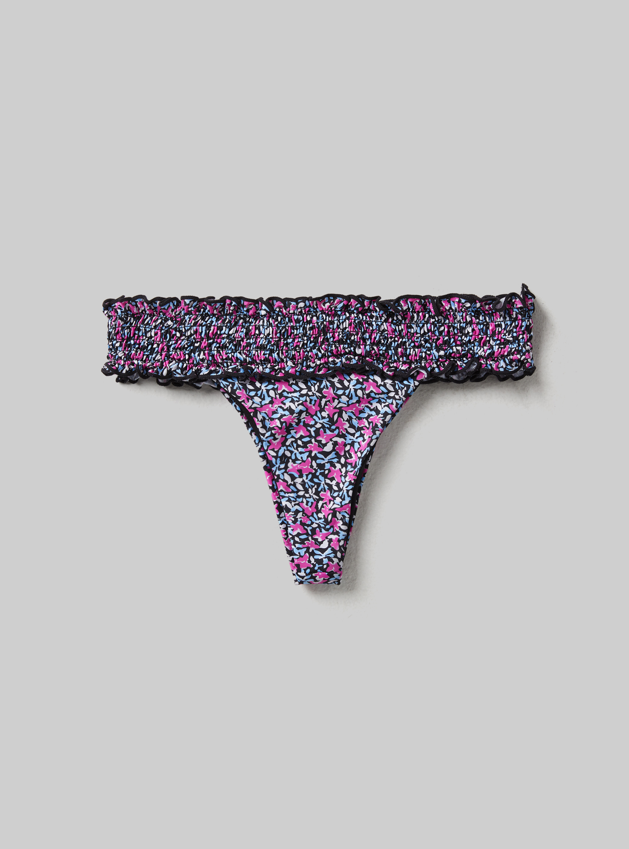 Braguita de bikini bandeau con textura, MULTICOLORE