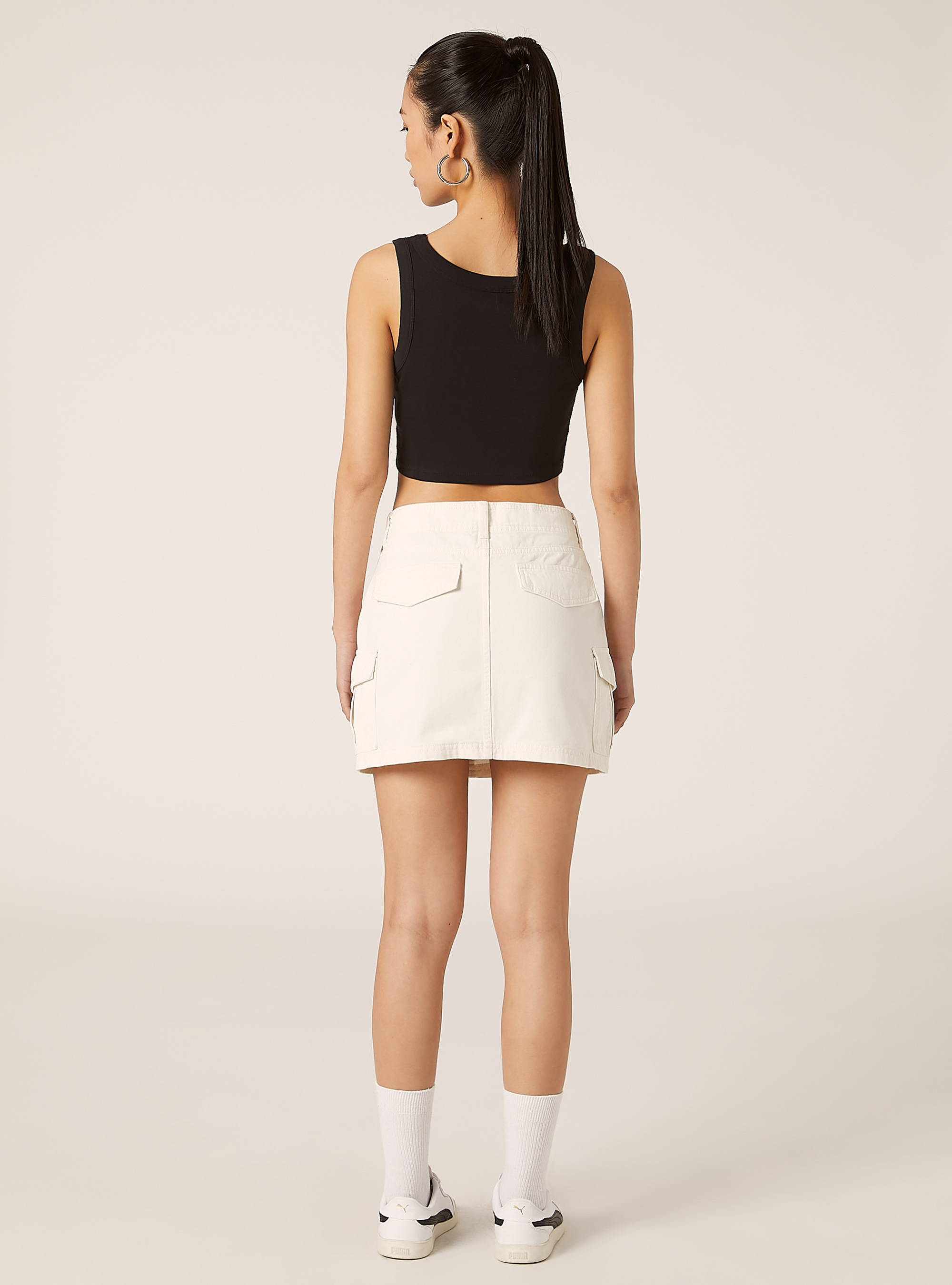 Ripstop cargo miniskirt, WH1 OFF WHITE
