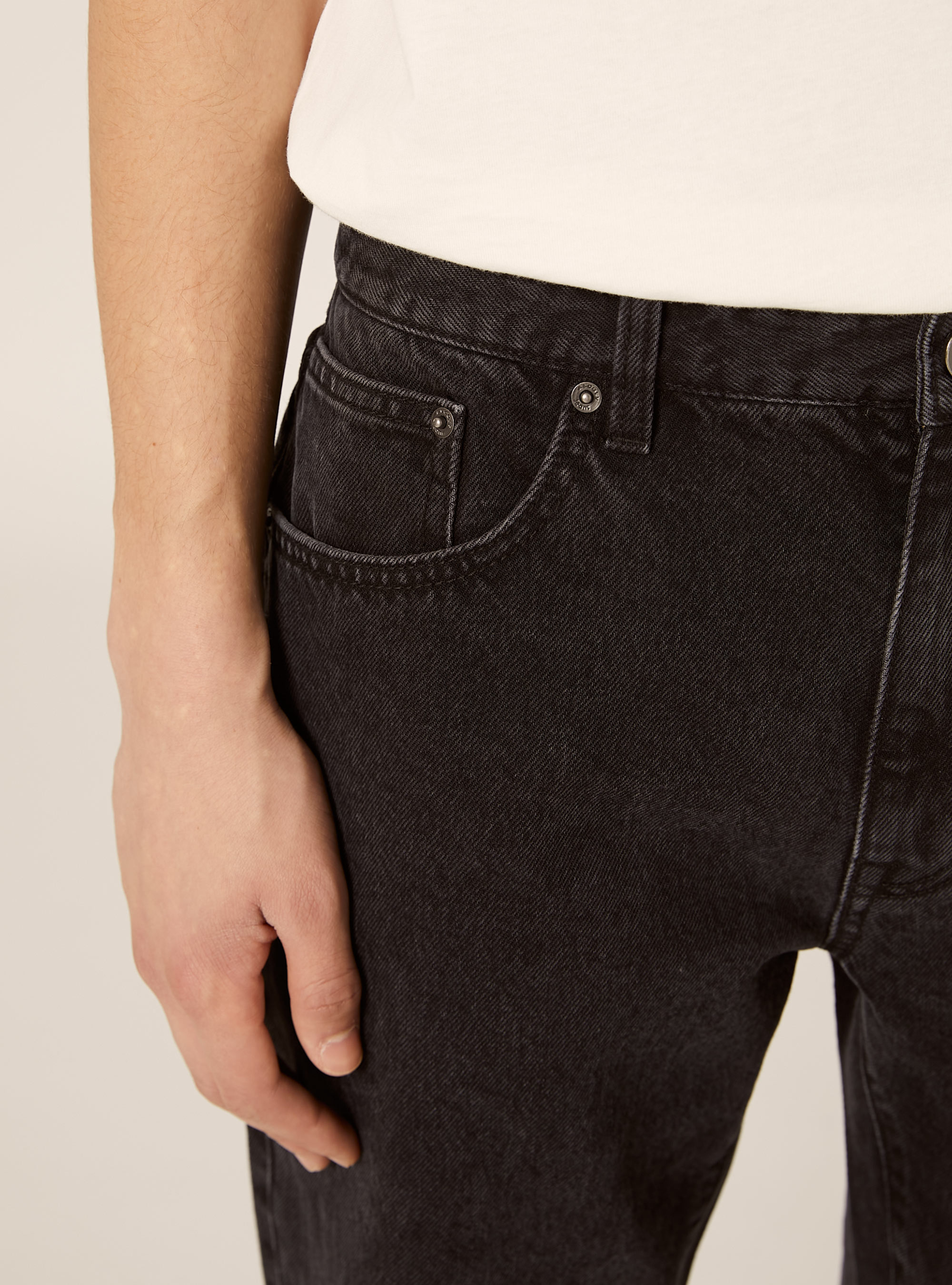 Pantaloni in denim loose fit, D000 BLACK