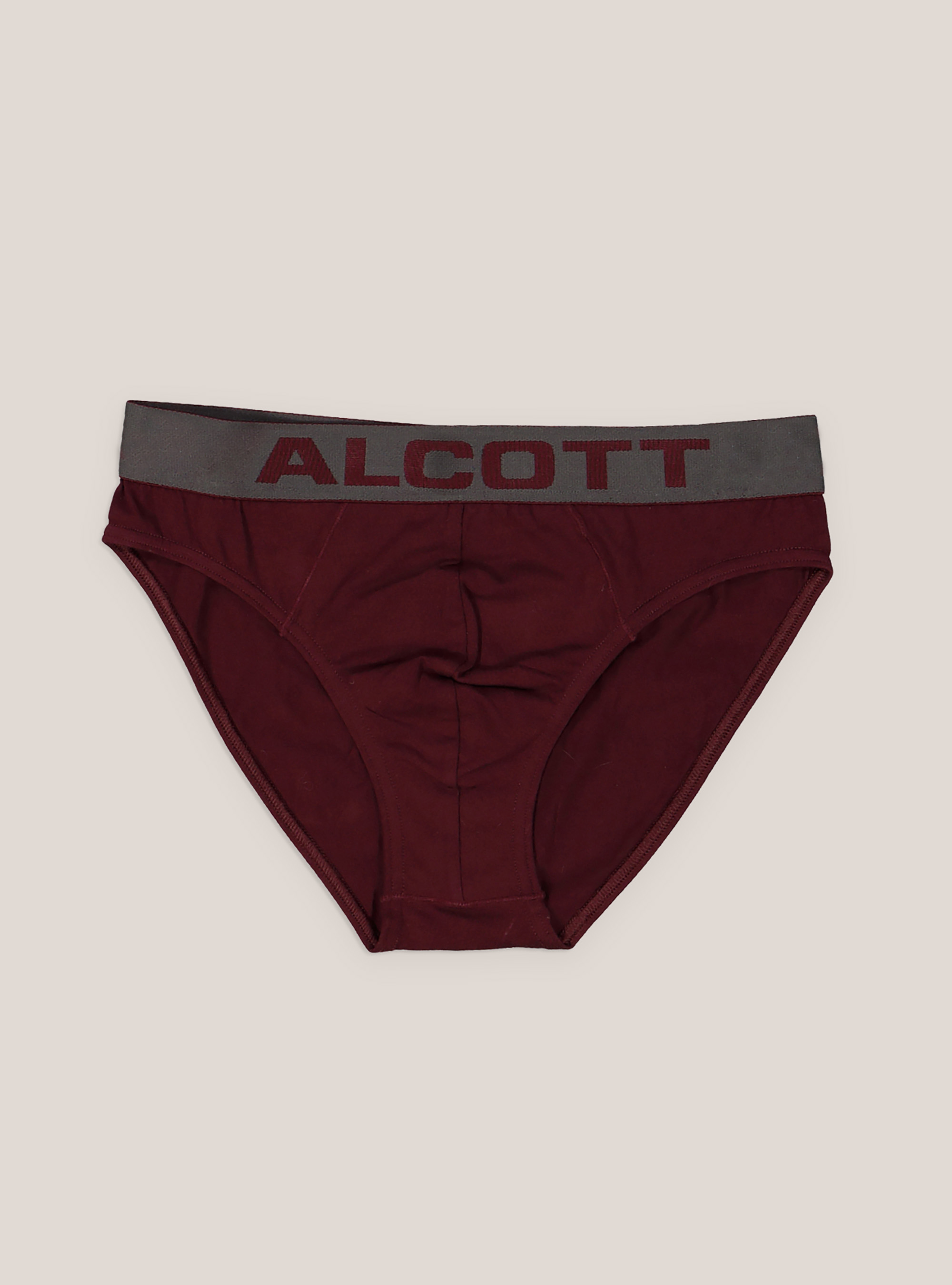 Slip in cotone elasticizzato con logo, BORDEAUX