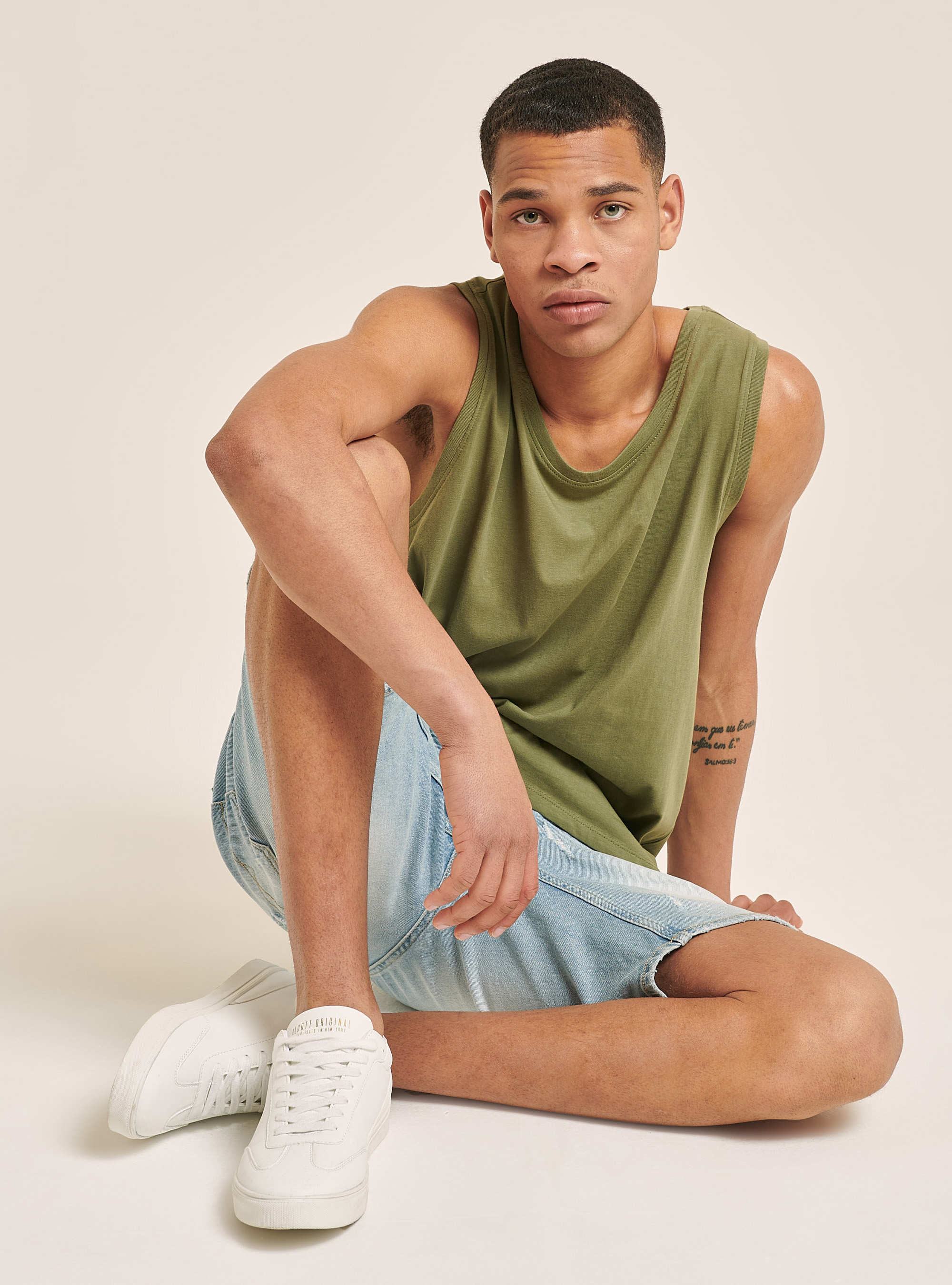 Canotta in cotone tinta unita, C0606 KAKY