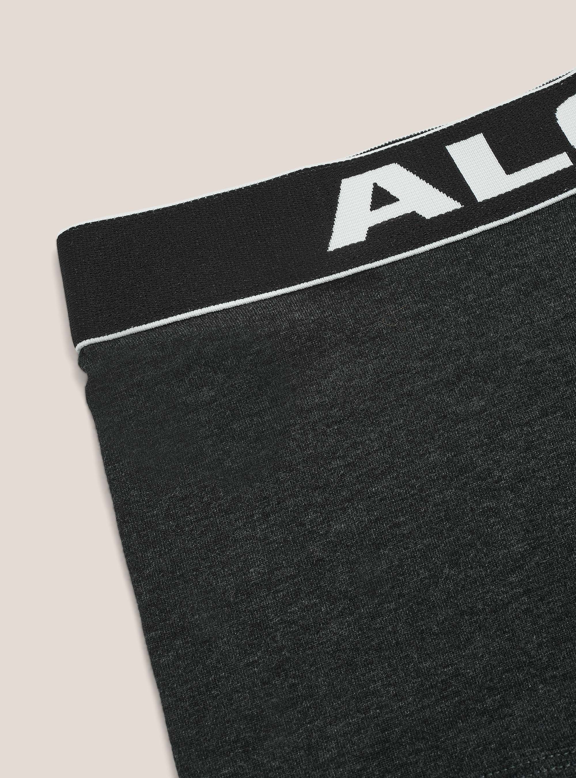 Boxer in cotone elasticizzato con logo, GRIGIO MELANGE