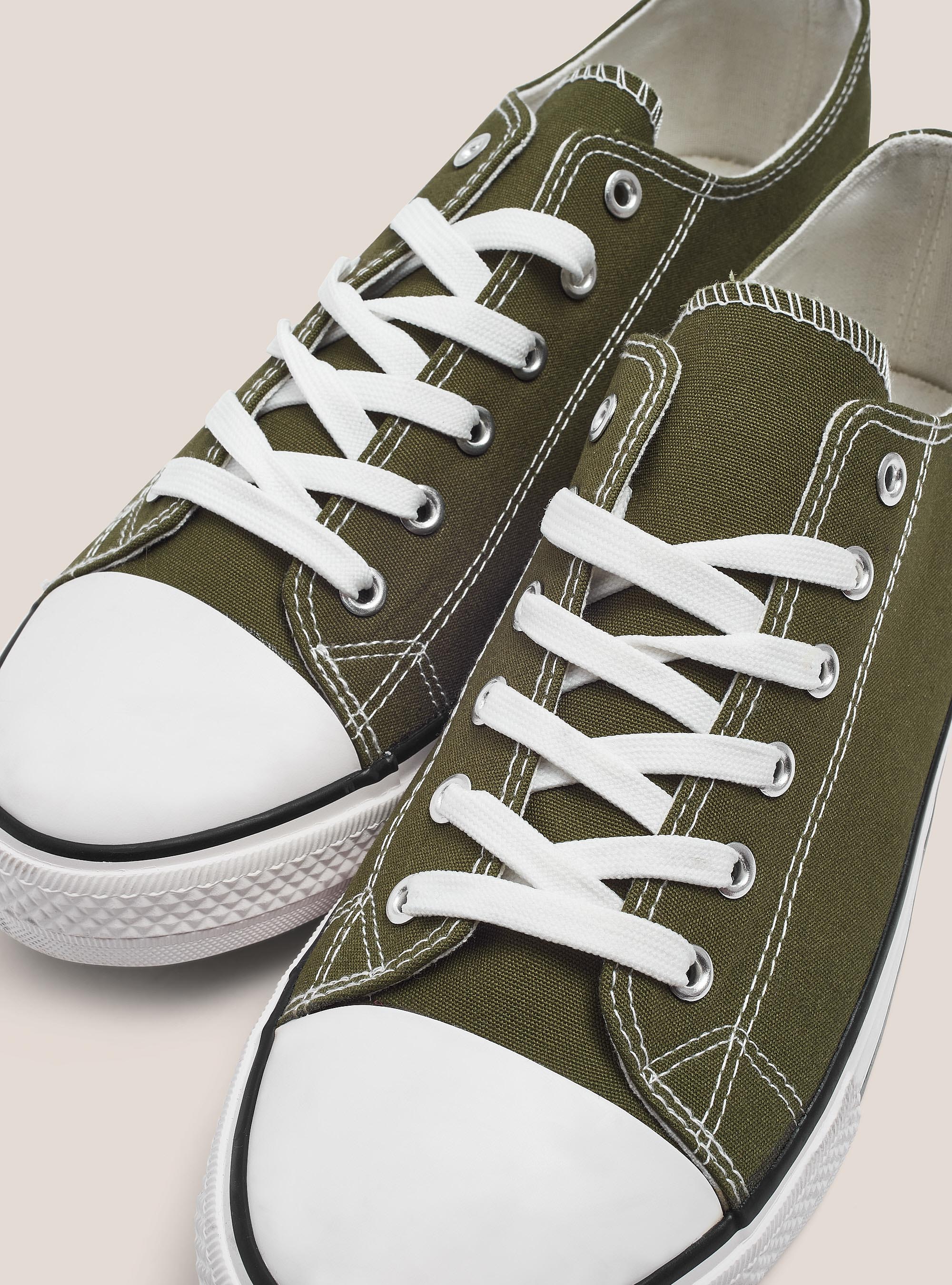 Low trainers in light fabric, C5587 KAKY