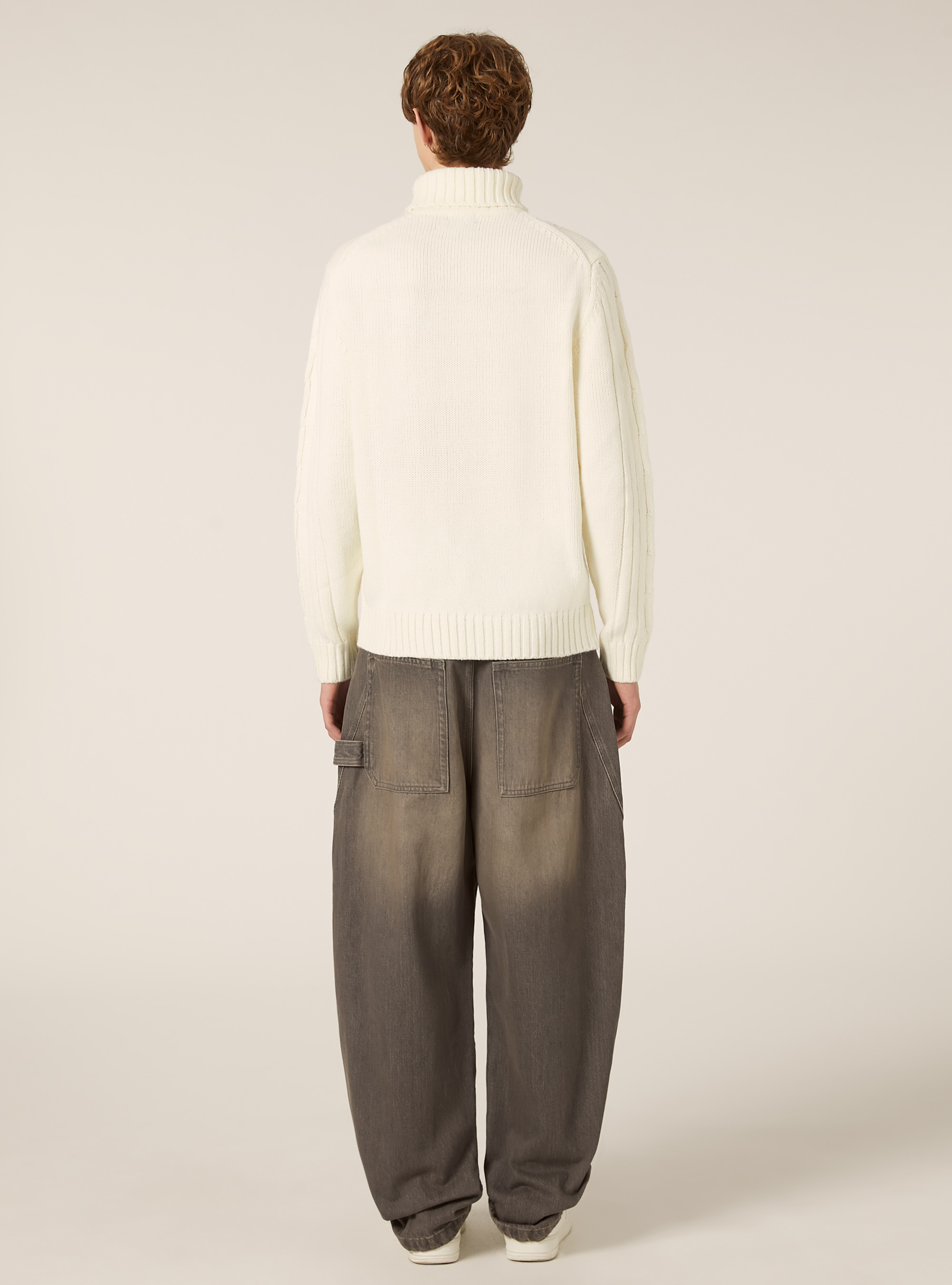 Maglione collo alto, WH1 OFF WHITE