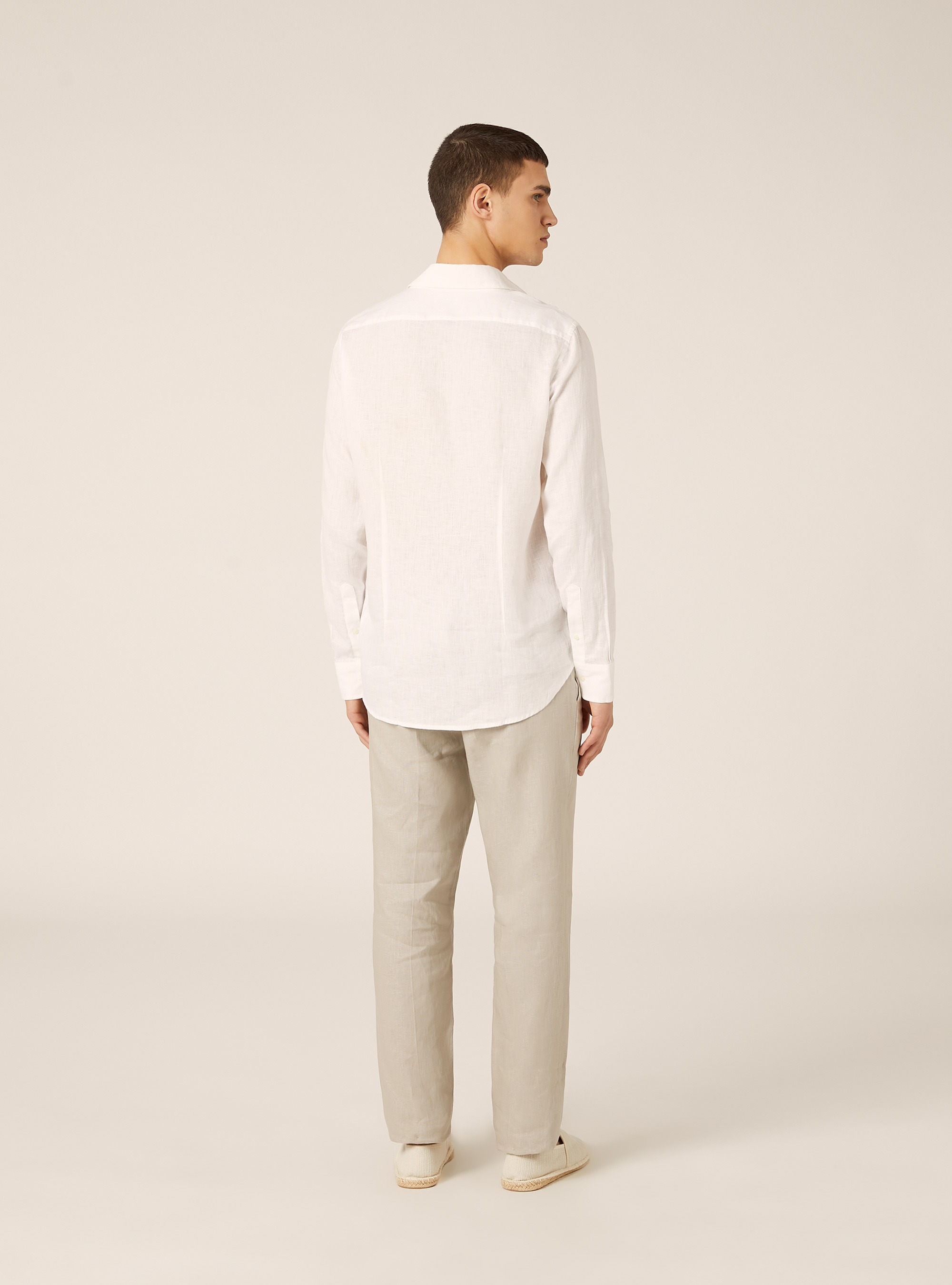 Camicia basica in lino, WH3 WHITE