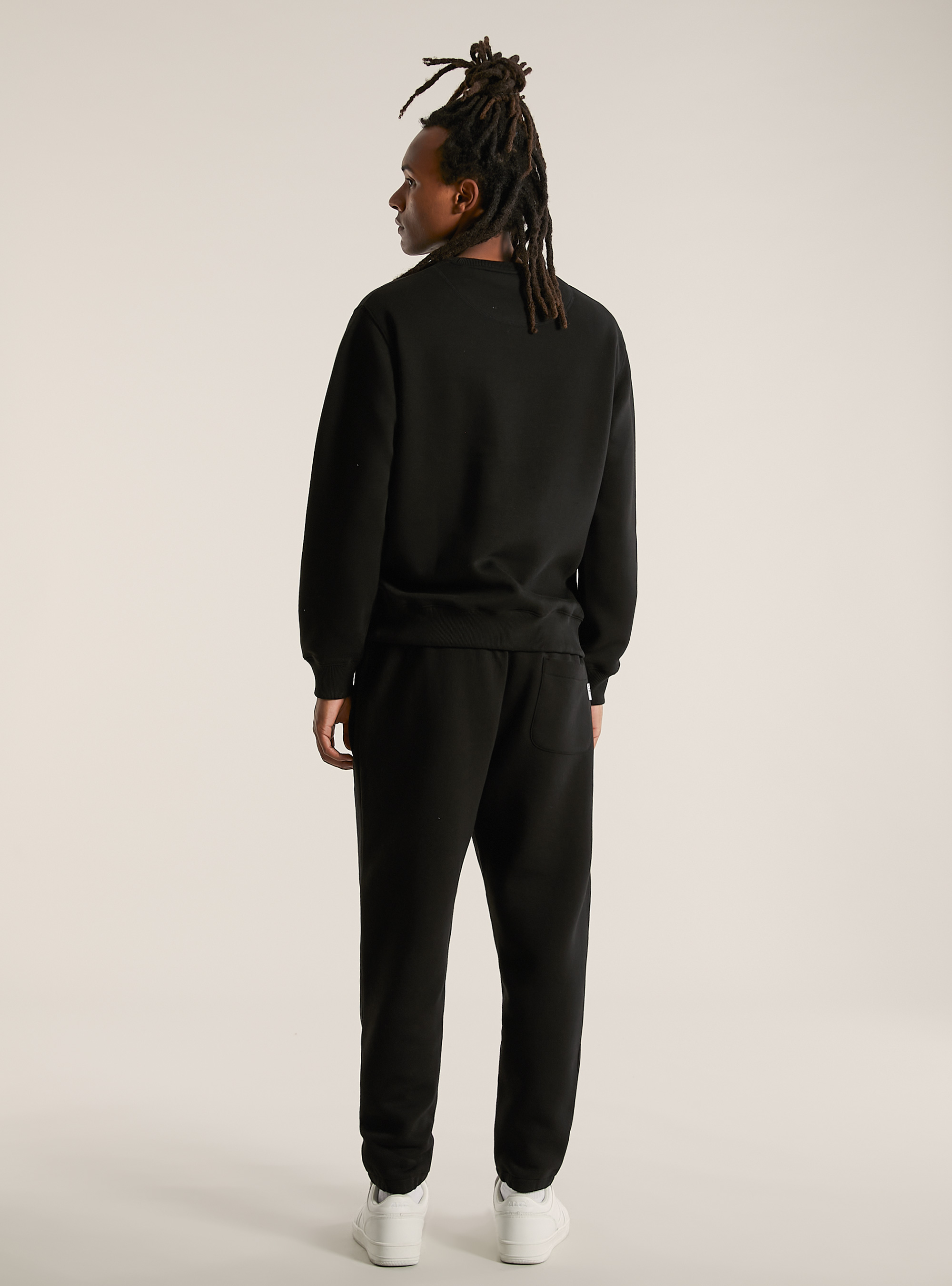 Felpa girocollo tinta unita, BK1 BLACK